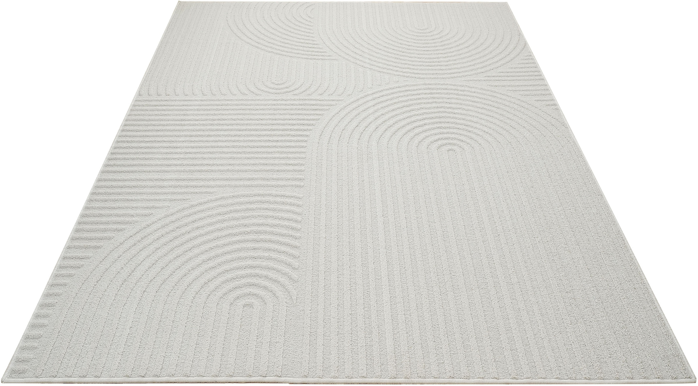 GOODproduct Tapis »Jola Hoch-Tief-Design, Scandi-Look, Zen« Rectangulaire 10 mm Höhe Boho, Modern, 3D, Wohnzimmer, Schlafzimmer, wasserabweisend