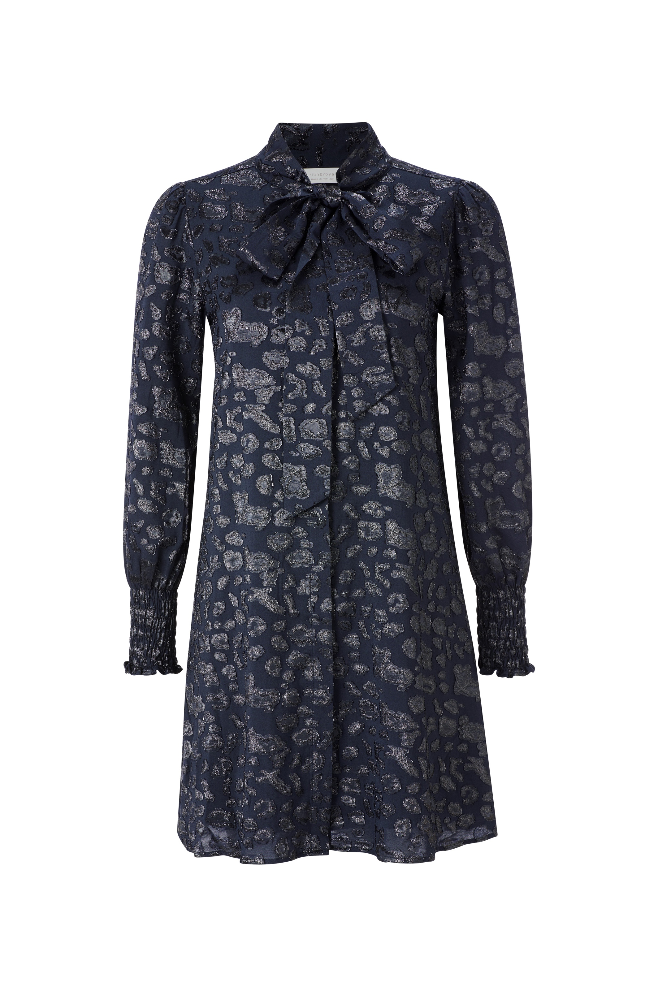 RICHROYAL Mini-robe in schimmerndem Jacquard-Look mit Leo-Ausbrenner