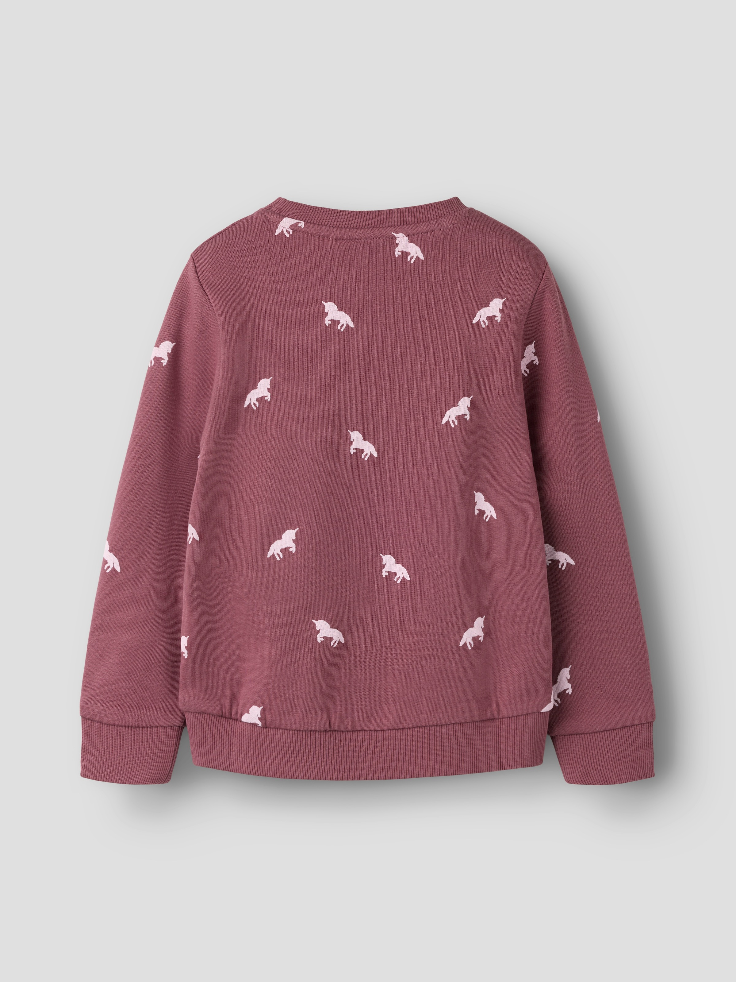 Name It Sweat-shirt »NMFVALBA – Sweater mit Herzchen-Alloverdruck und Rippbündchen«, imprimé, décontracté, coupe régulière, sweat, col rond
