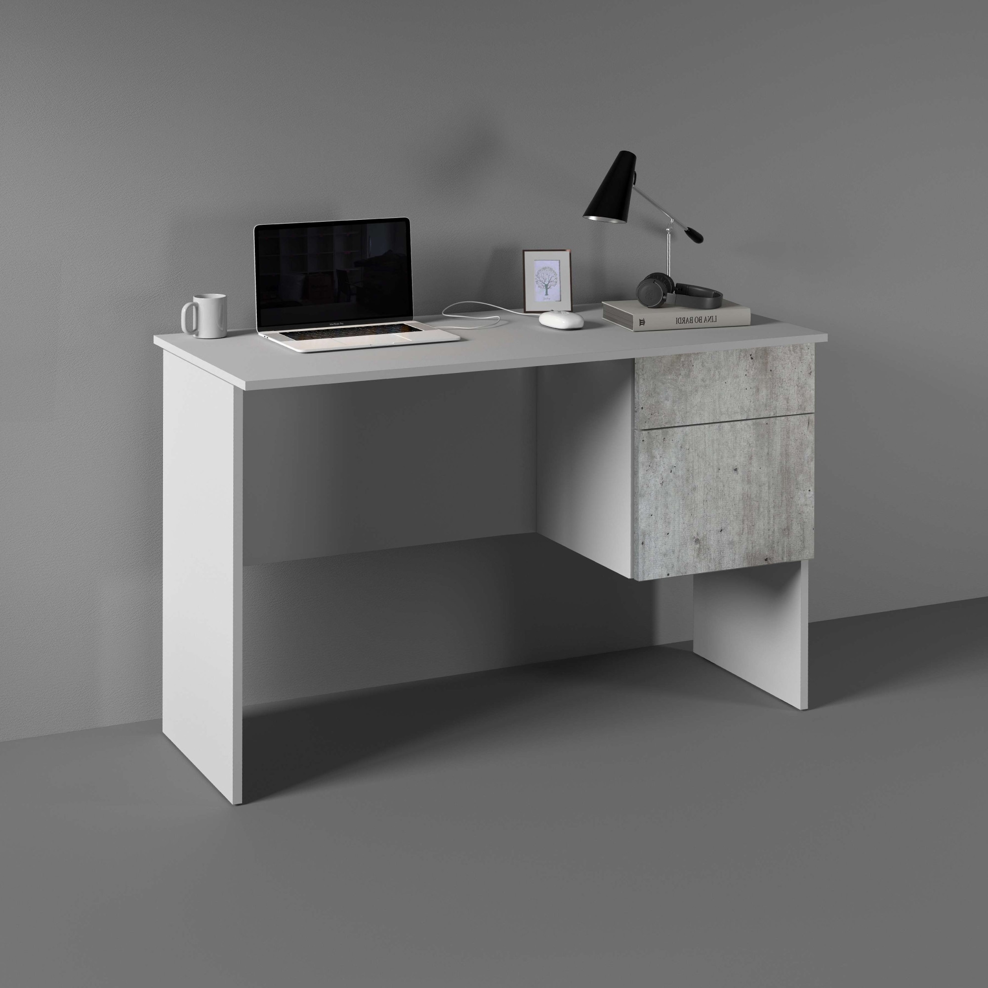 Home affaire Schreibtisch »Coro, kleiner Computertisch, Bürotisch« mit 1 Tür & 1 Schublade, Breite 110 cm, Made in Italy