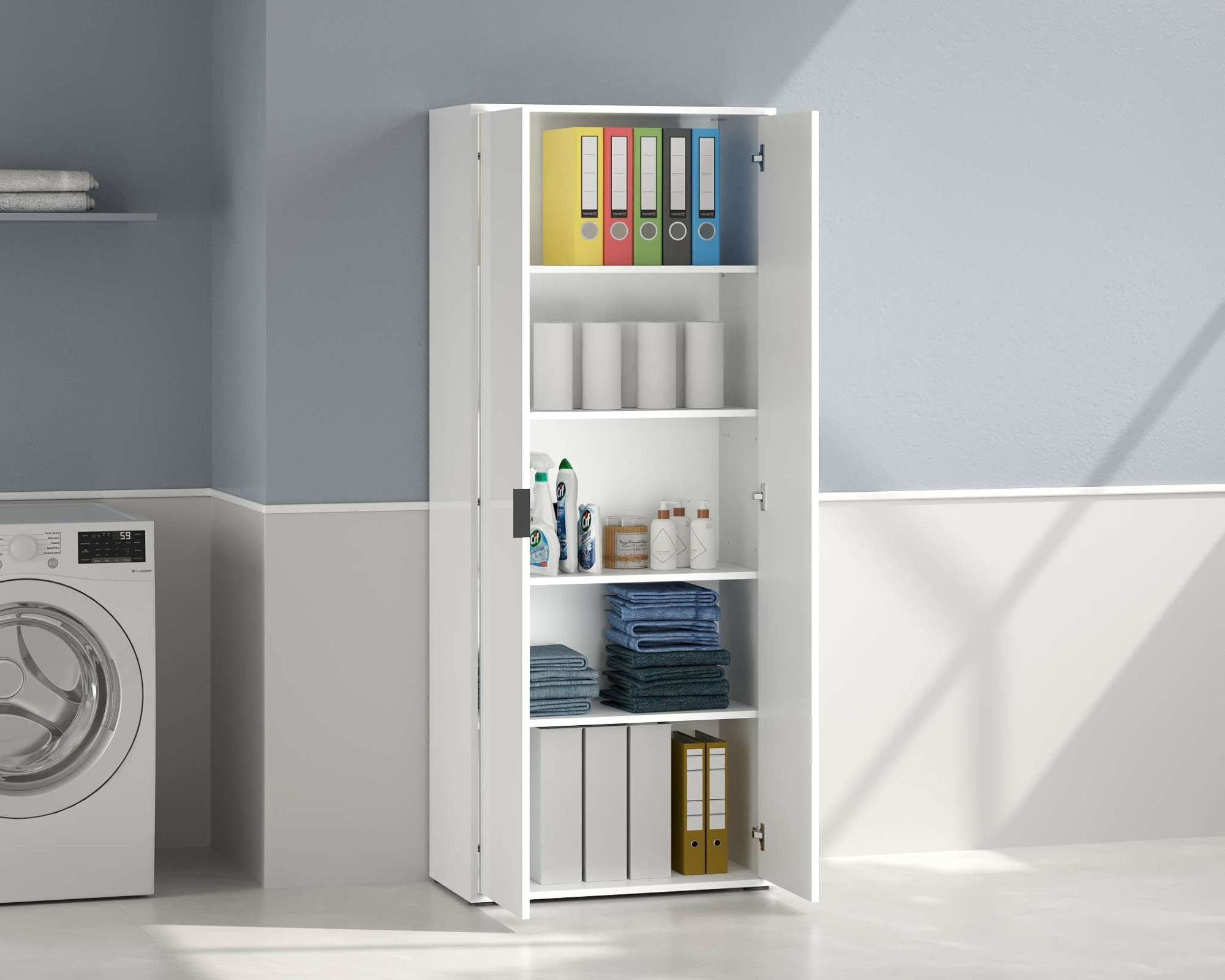 Home affaire Armoire multi-usages »Stauraumschrank , Breite 72,5 cm , Höhe 178 cm« 1 cuis tlg. 2 Türen, 4 Einlegeböden-Schrank hochglanz lackiert