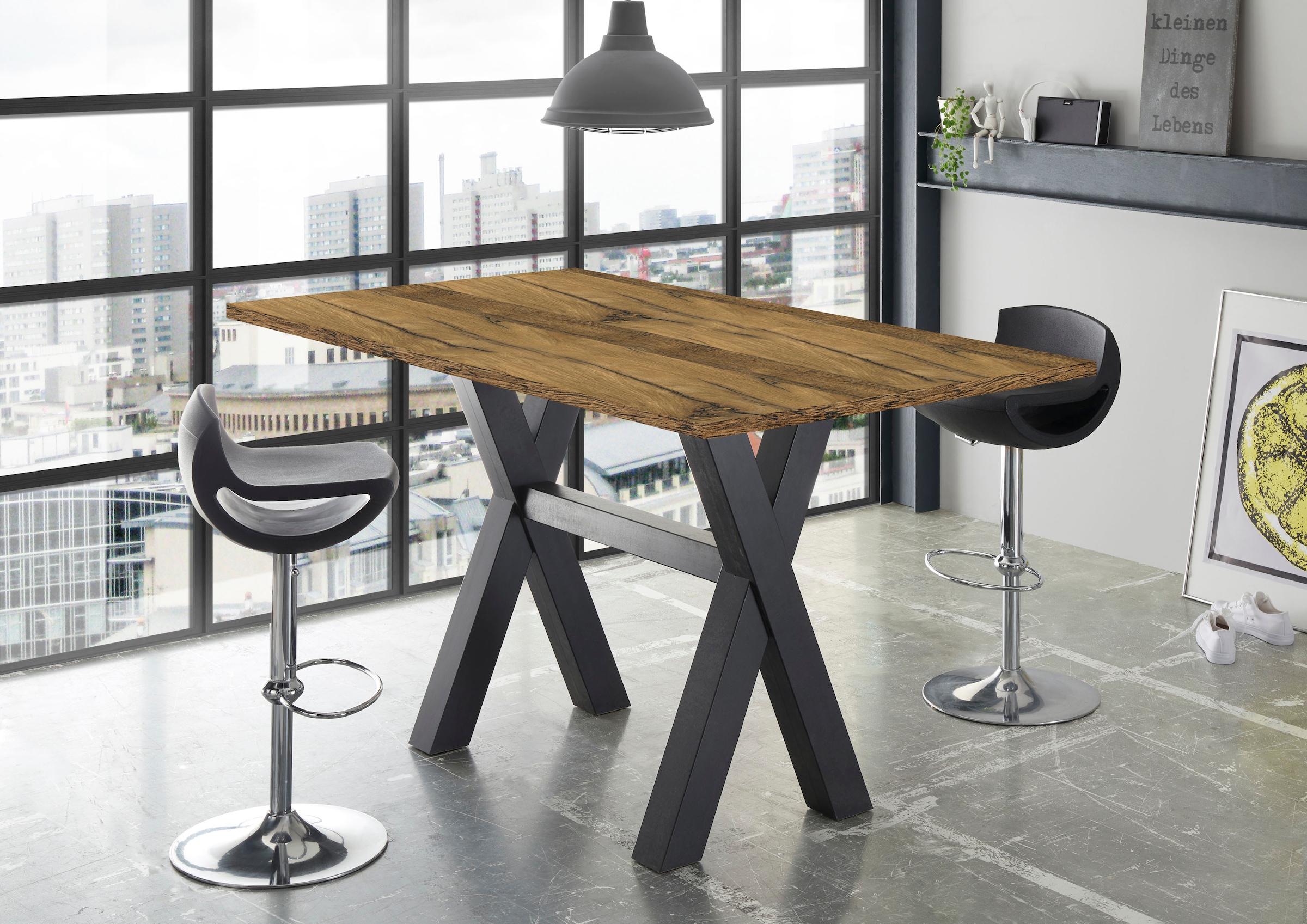 Mäusbacher Table de bar Gestell in X-Form (Breite 120, 140 oder 160 cm)