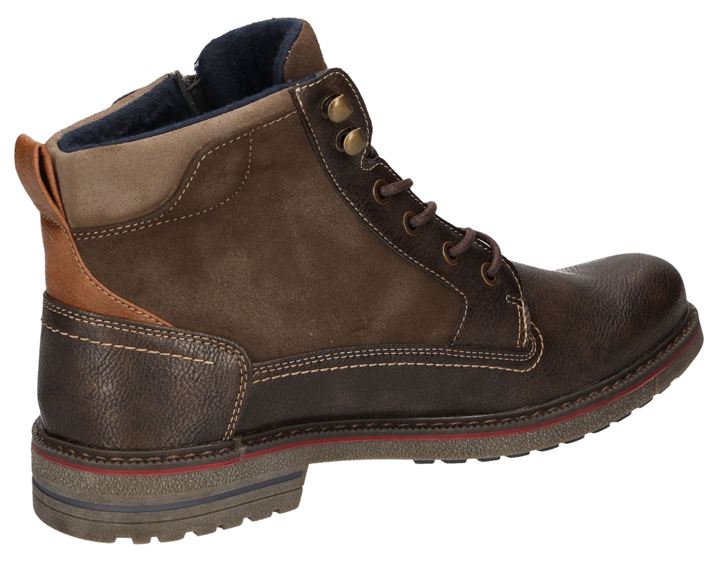LERROS Bottines à lacets  bottines à lacets, avec fermeture éclair latérale
