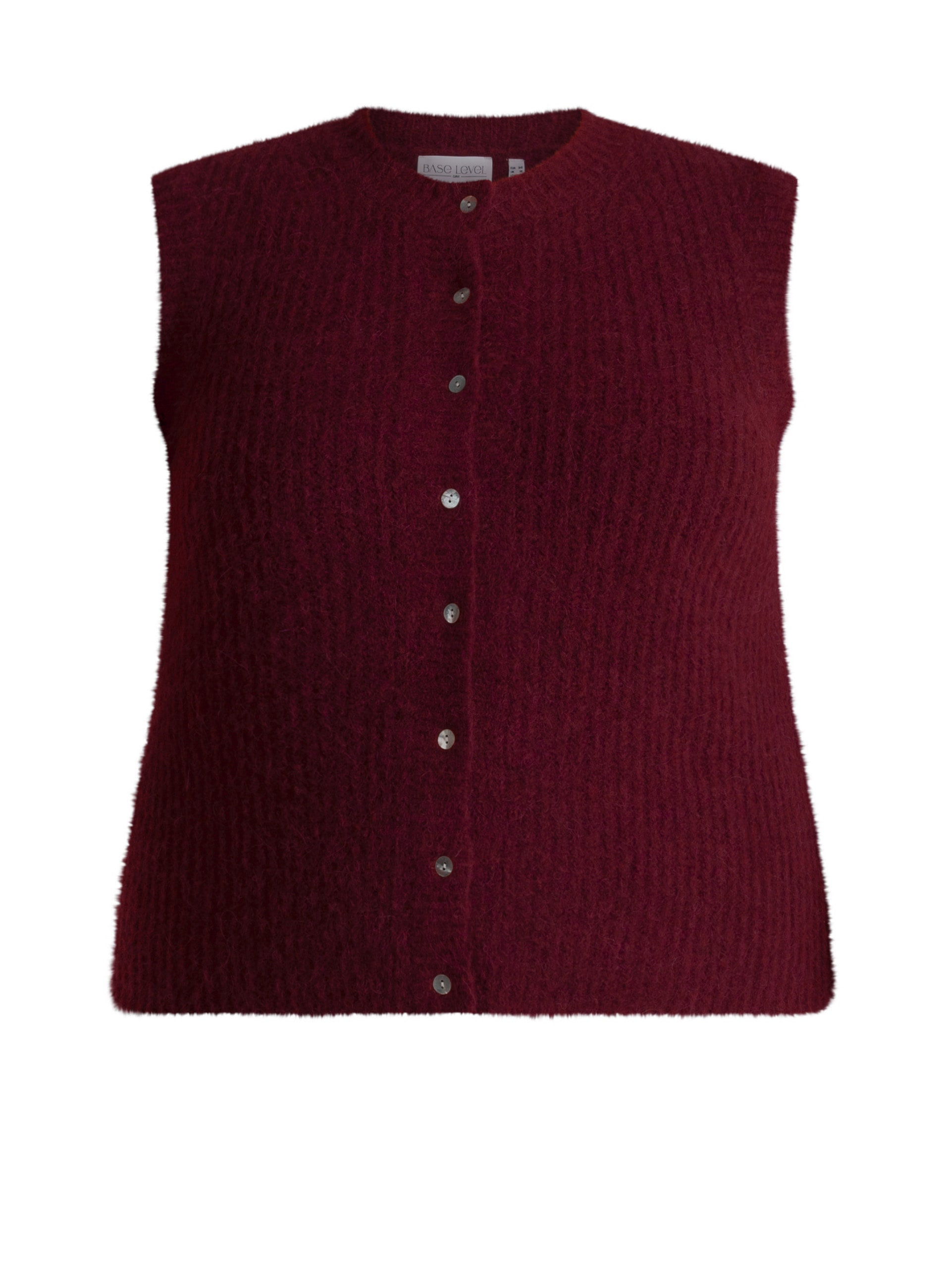 Base Level Curvy Gilet tricoté »Nelly« sans manches - avec patte de boutonnage / grandes tailles