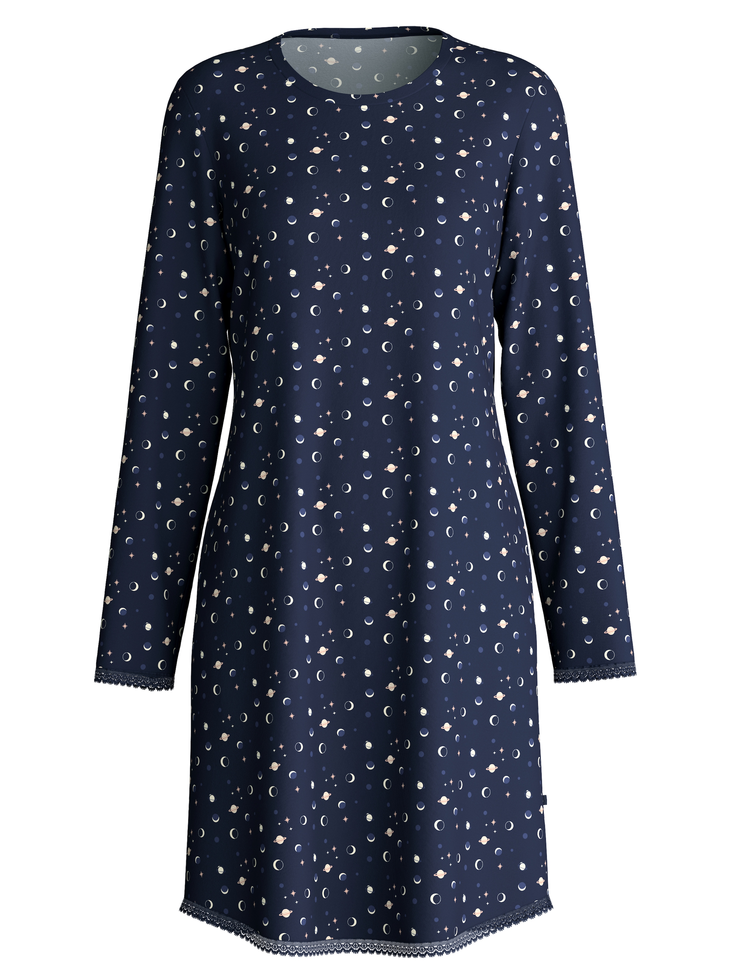 CALIDA Nachthemd »Flower Nights« bequem, Pure Cotton, Langarm, Knopfleiste, Rundhals-Ausschnitt