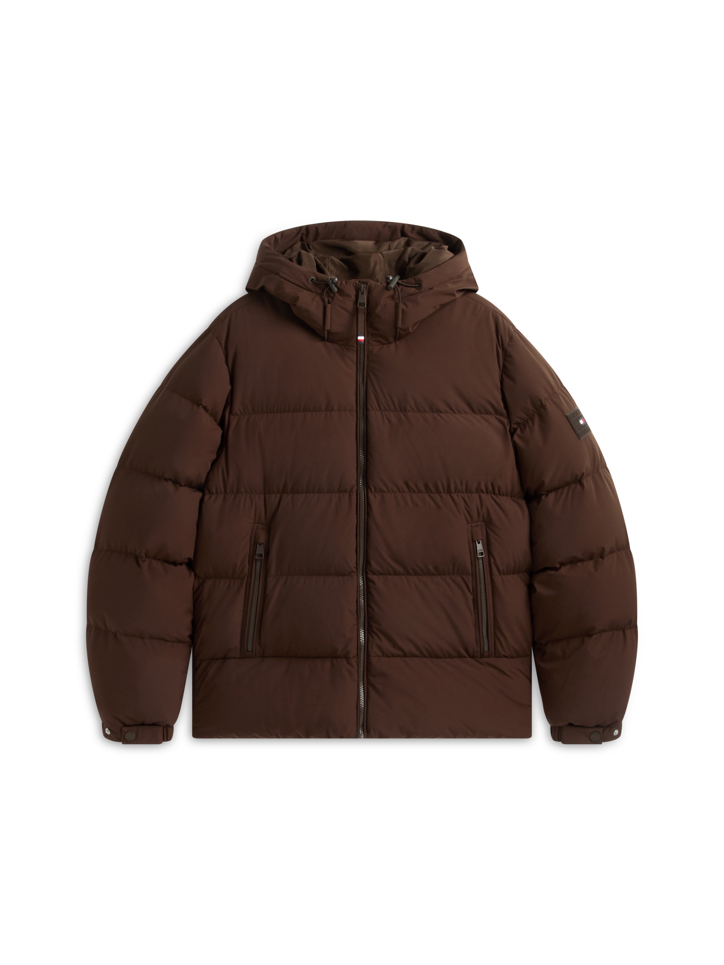 Tommy Hilfiger Daunenjacke »DOWN HOODED PUFFER JKT« mit Kapuze mit Logo-Patch, mit Kapuze, mit Daunenfüllung