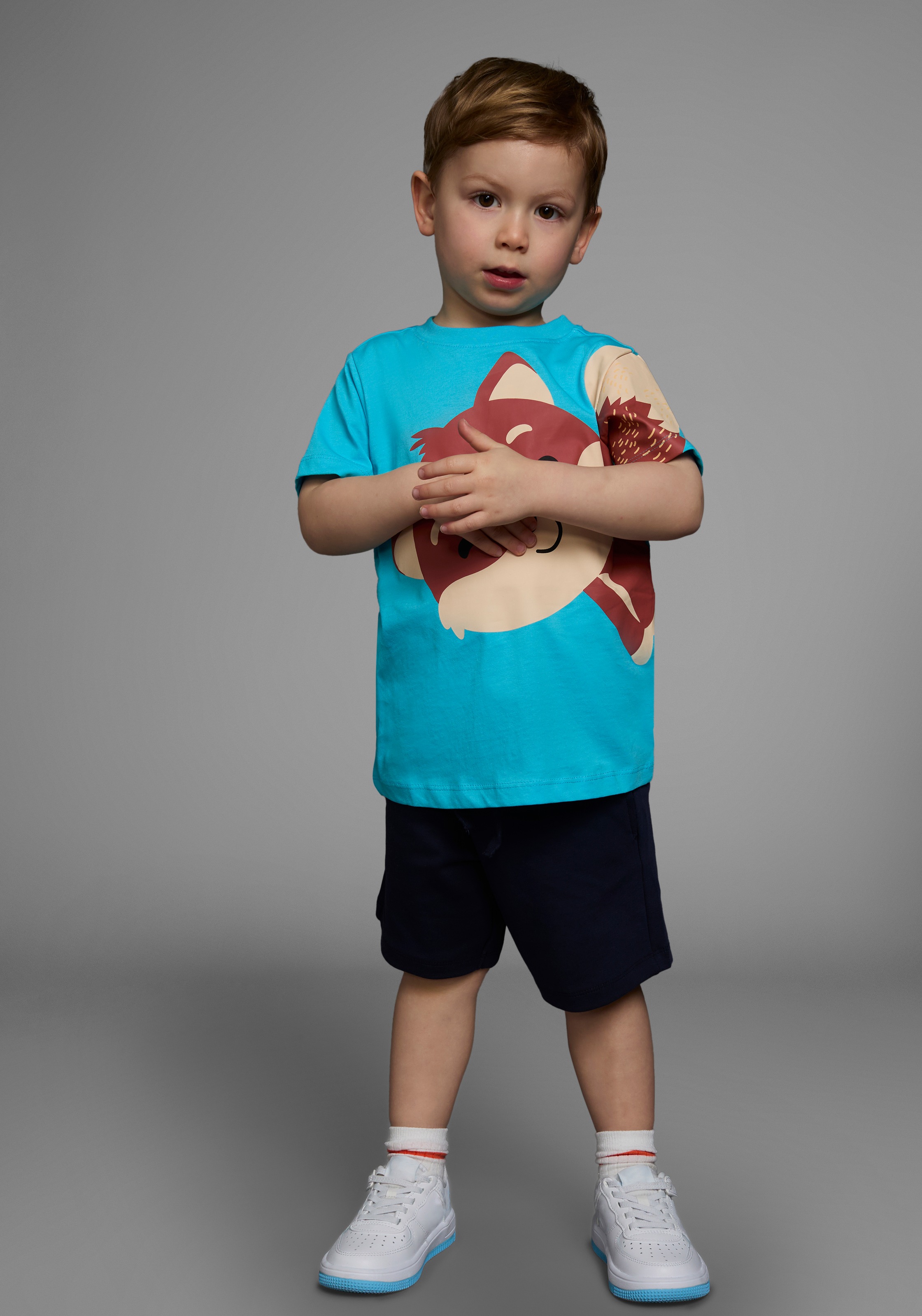 KIDSWORLD T-shirt & short »2tlg. Set T-Shirt + Sweatbermudas« Set, 2, 2 FUCHS - Print