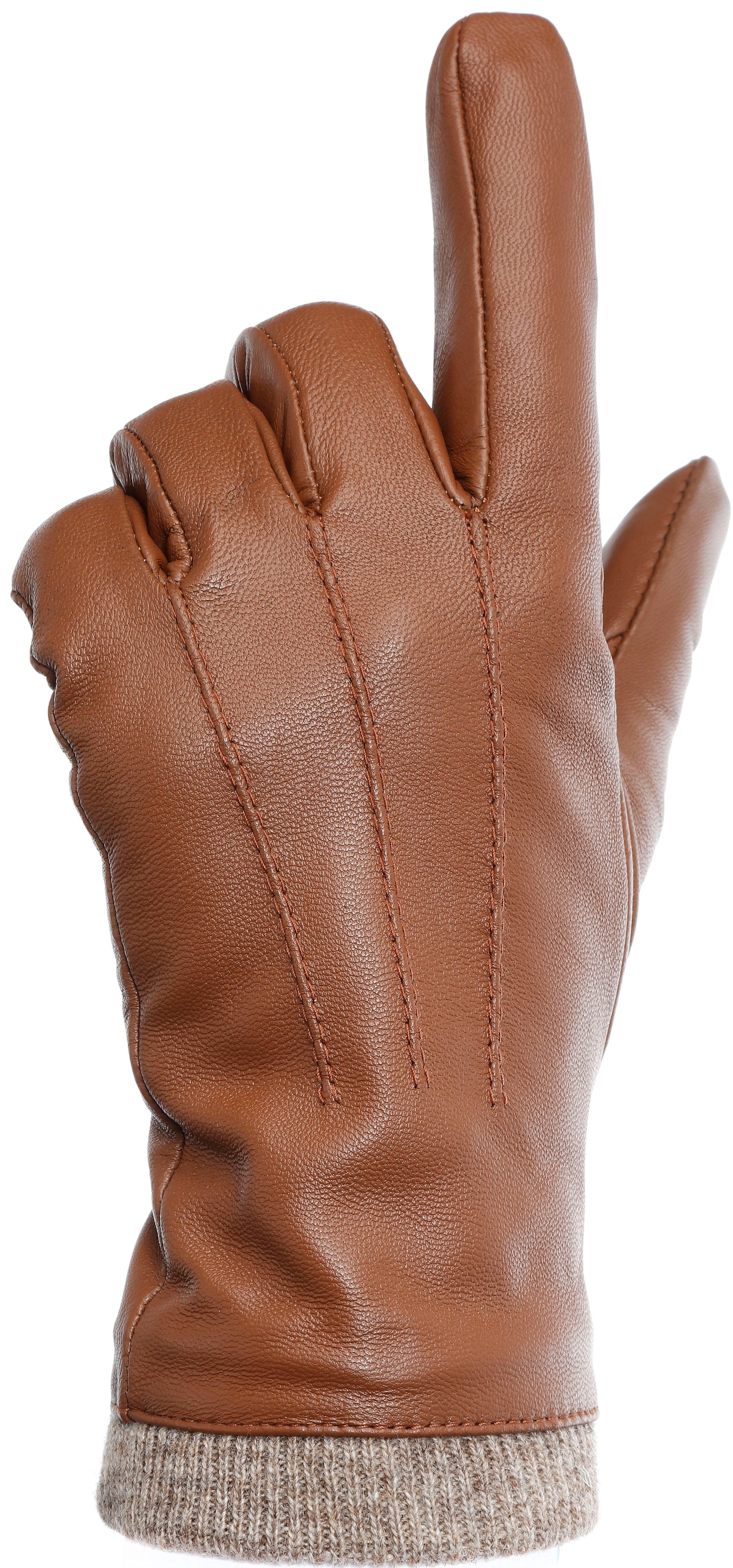 PEARLWOOD Lederhandschuhe »Daisy« Touchscreenfähig - mit 10 Fingern bedienbar, Ziernähte