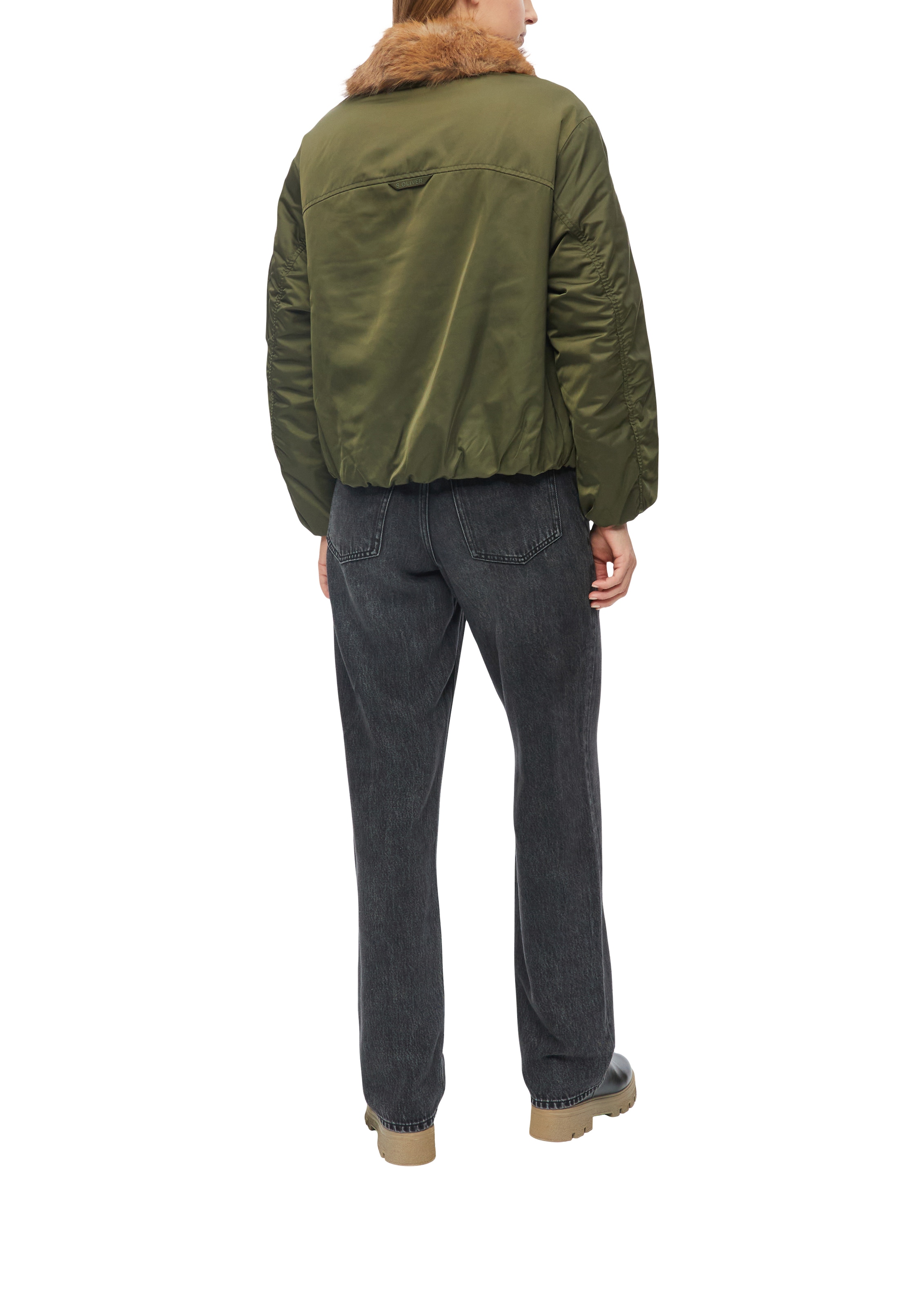 s.Oliver Blouson sans capuche mit Fellimitat-Kragen und Reissverschluss
