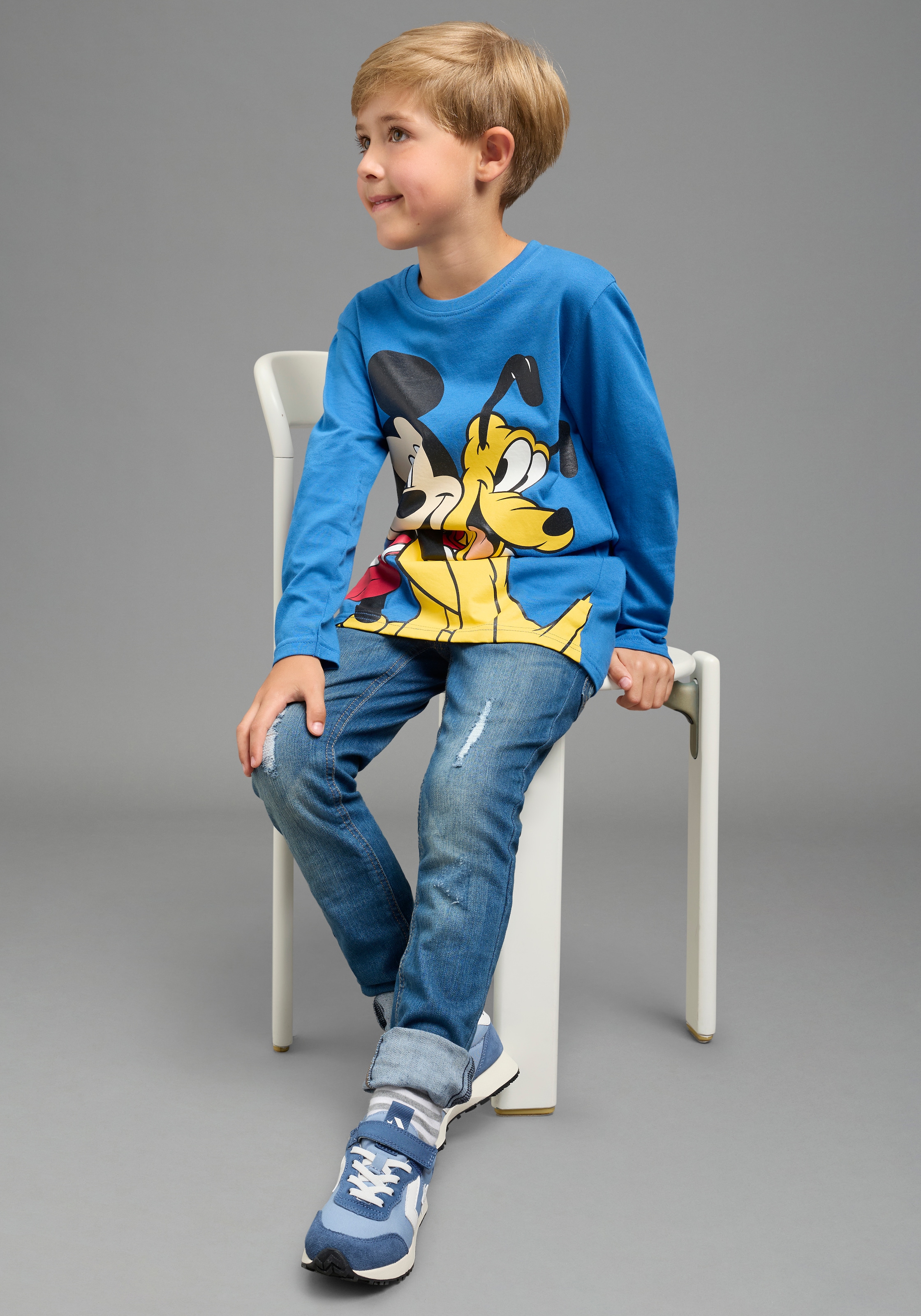 KIDSWORLD Langarmshirt »Mickey&Goofy Shirt, Disney« normale Schnittform, Langarm, bedruckte Optik, für Kinder