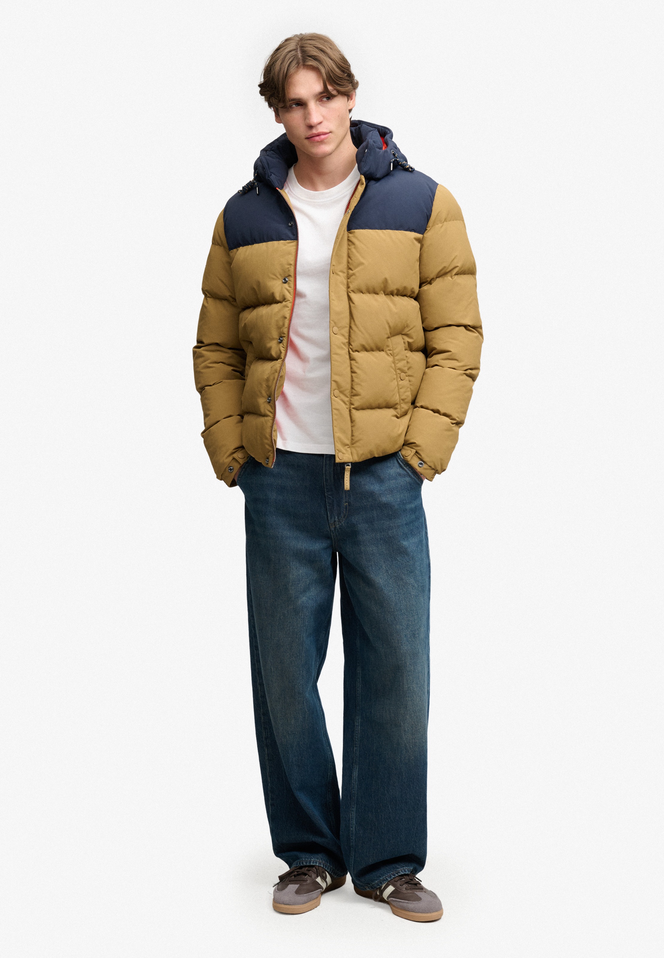 Superdry Steppjacke »EVEREST COL BLOCK PUFFER JKT« mit Kapuze Kunstfaser, relaxed fit