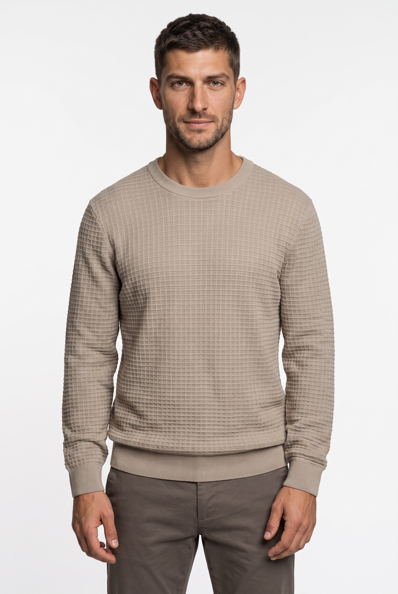 Gant Pull à col rond »COTTON TEXTURE C-NECK« Coupe régulière avec col rond
