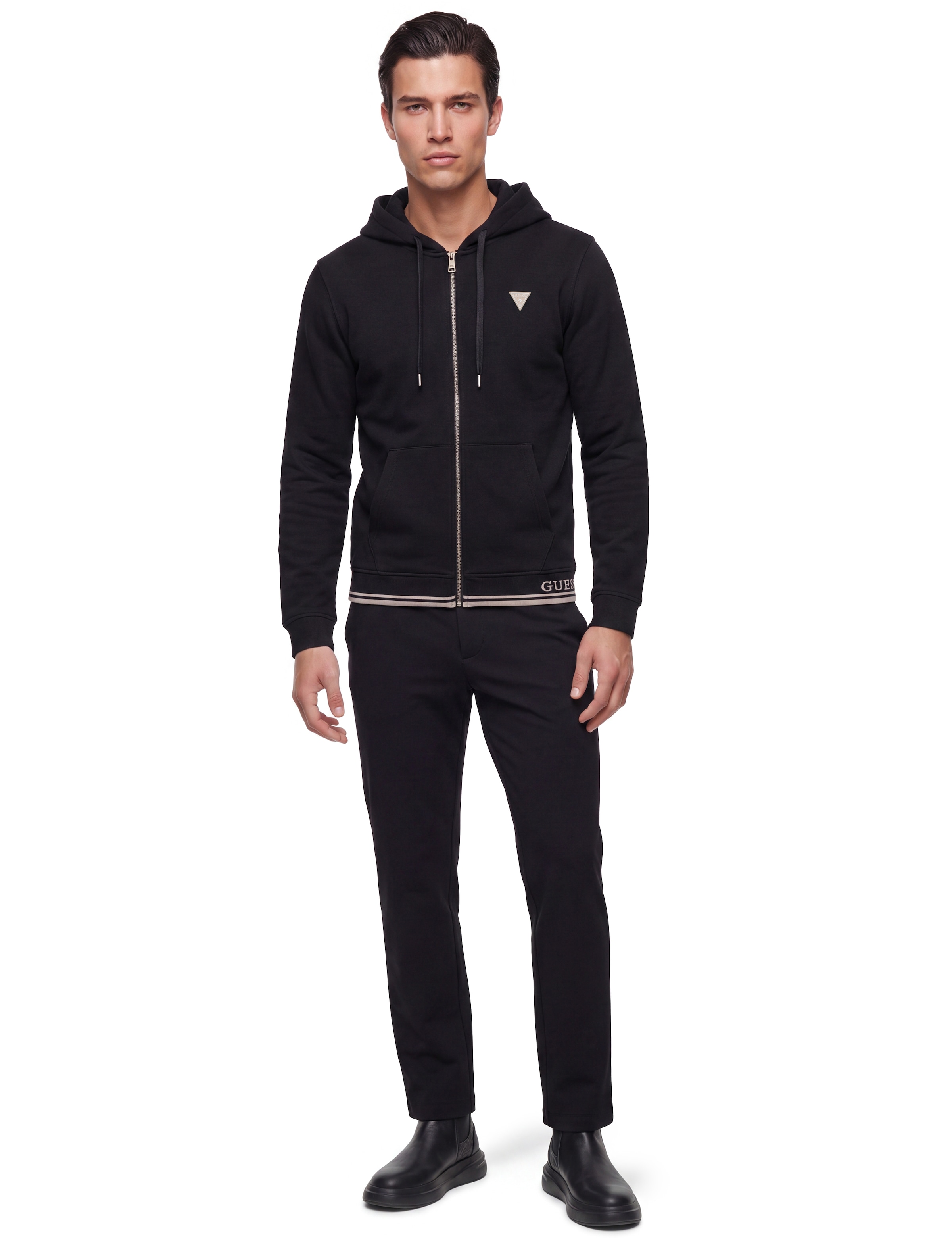 Guess Sweat à capuche Kapuze mit Kordelzug, Regular Fit, Baumwoll-Mix