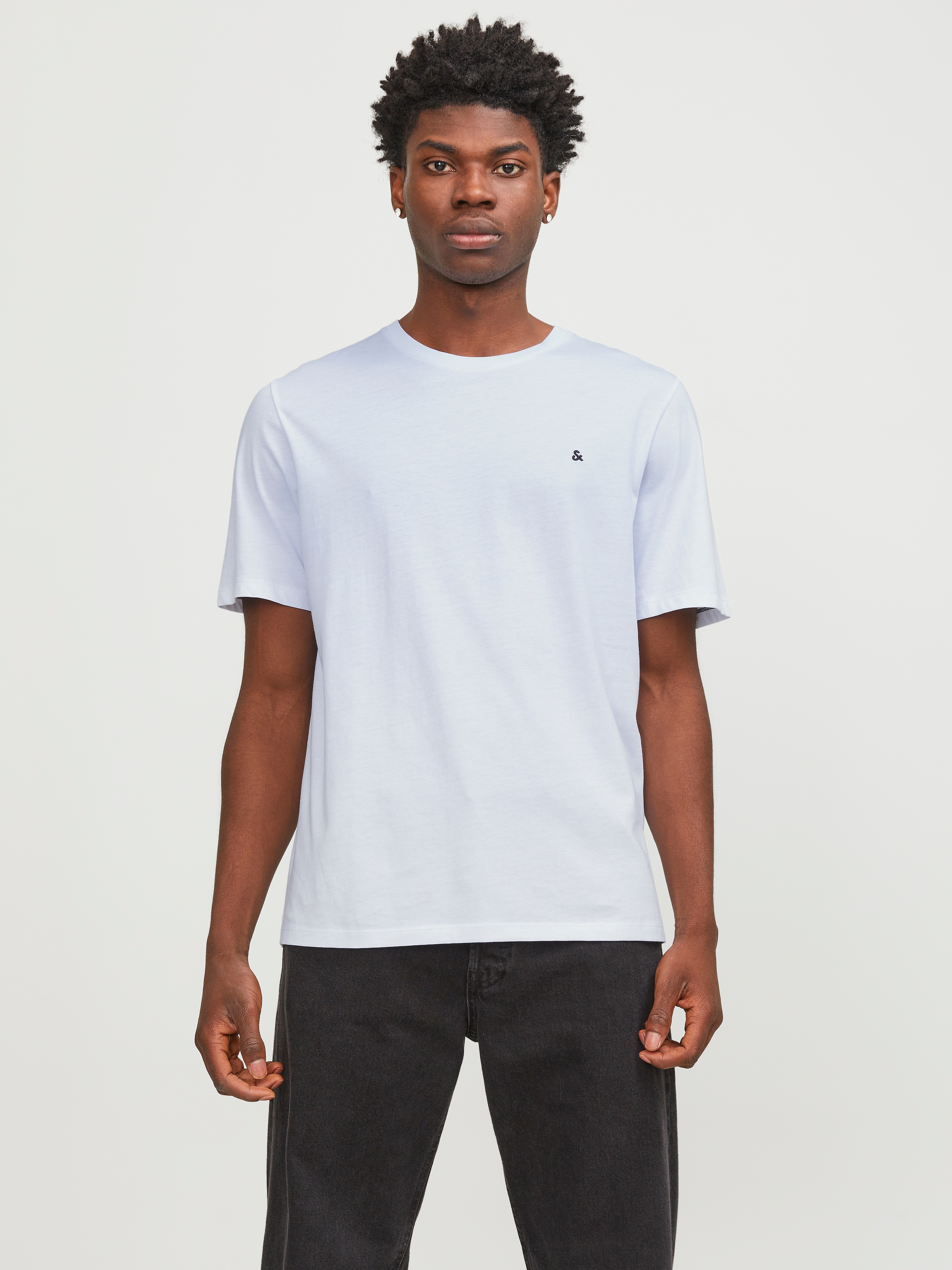 Jack & Jones Shirt à col rond »JJEPAULOS TEE SS CREW NECK NOOS« mélange coton, coupe régulière
