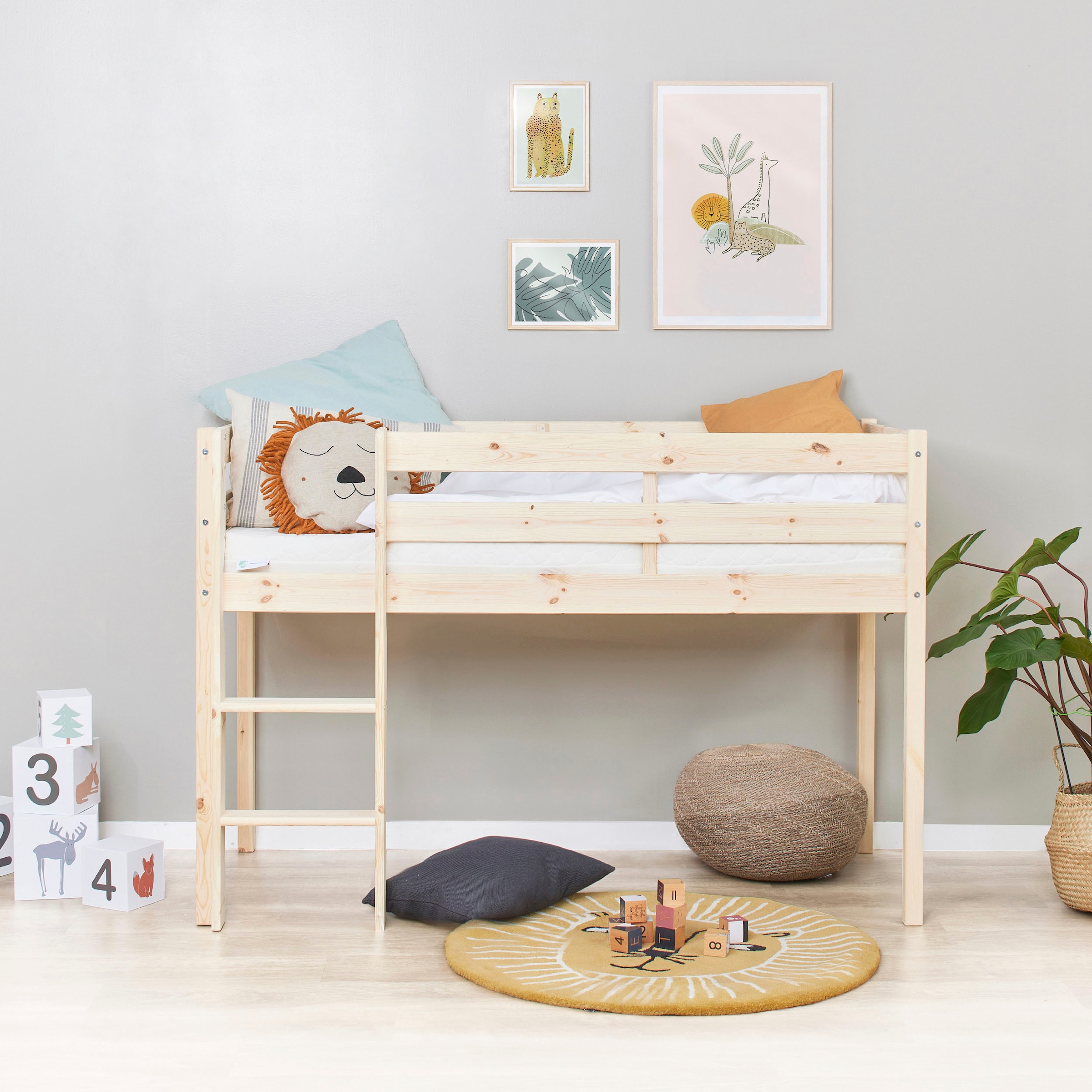 Hoppekids Spielbett »ECO COMFORT, Hochbett, in 2 Einzelbetten teilbar« Höhe 72cm, Farbe & Grösse & Matratze