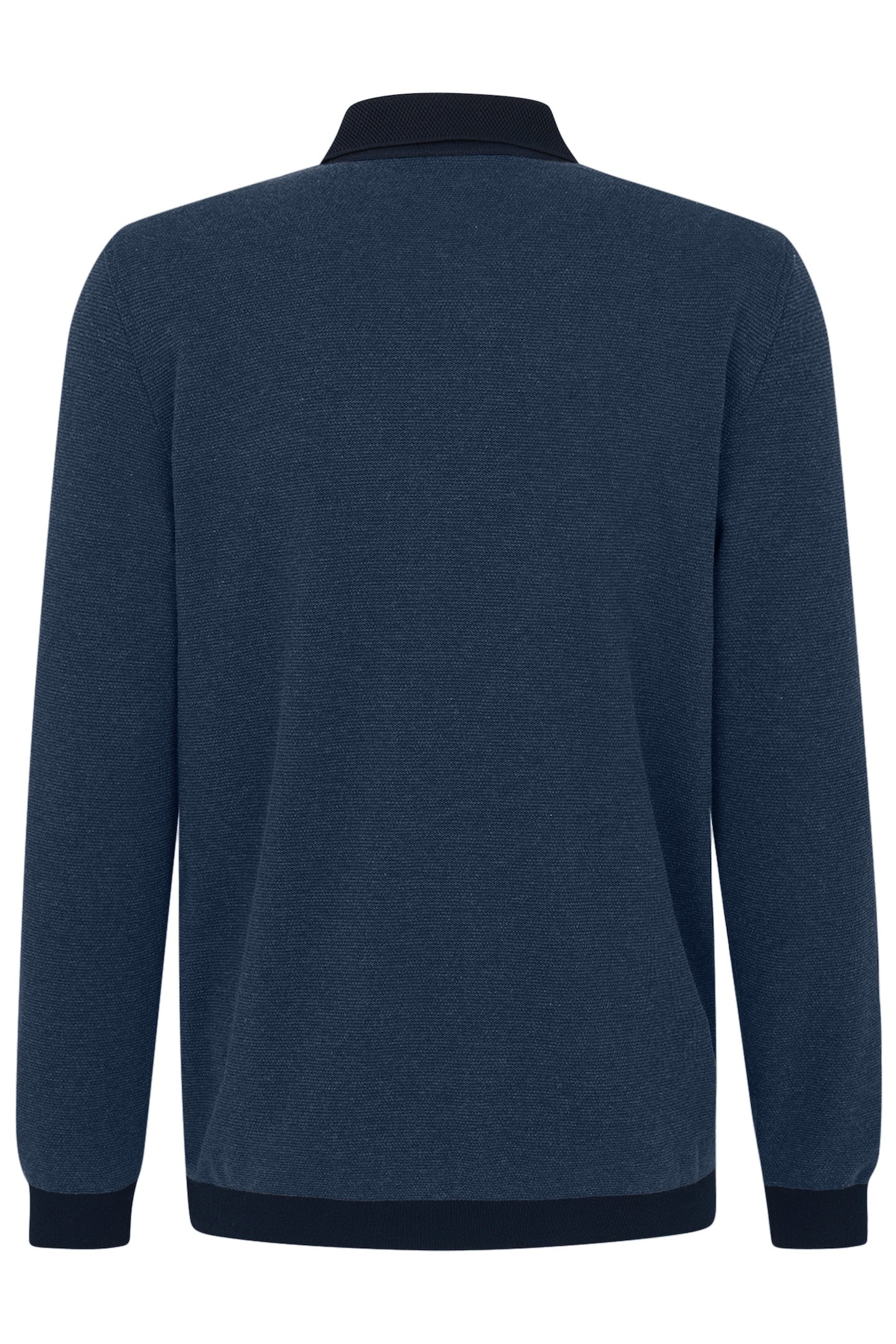 bugatti Polo à manches longues mit Strukturkragen