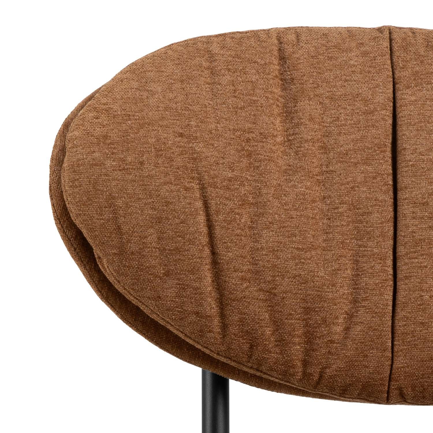 ACTONA GROUP Fauteuil lounge »Burma« tissu terracotta, pieds en acier noir, hauteur d'assise : 43 cm