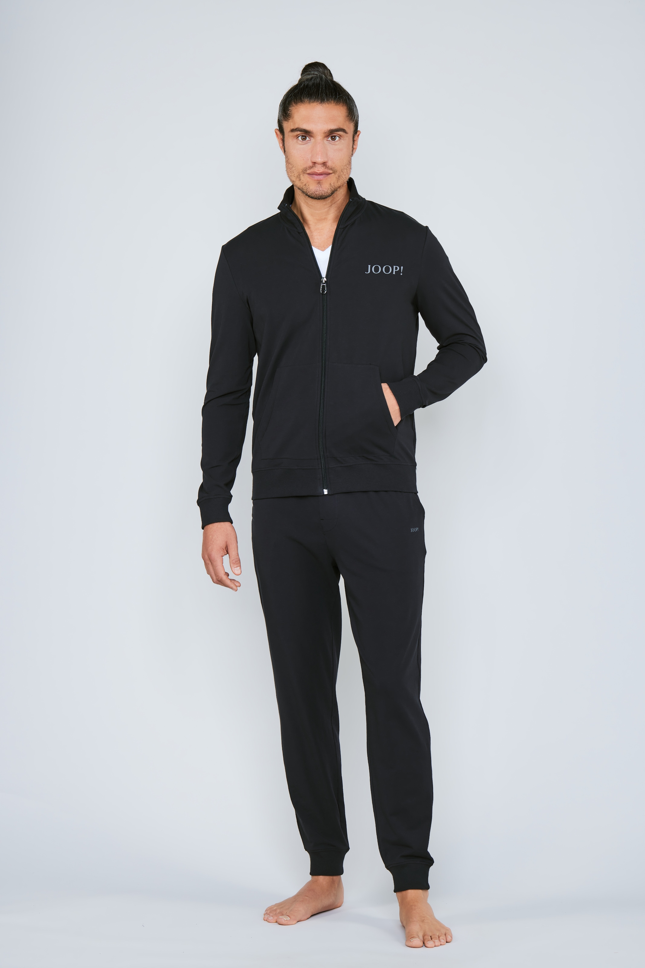 JOOP! Veste sweat »Comfort« Stehkragen, Regular Fit, geteilte Kängurutaschen, langärmelig