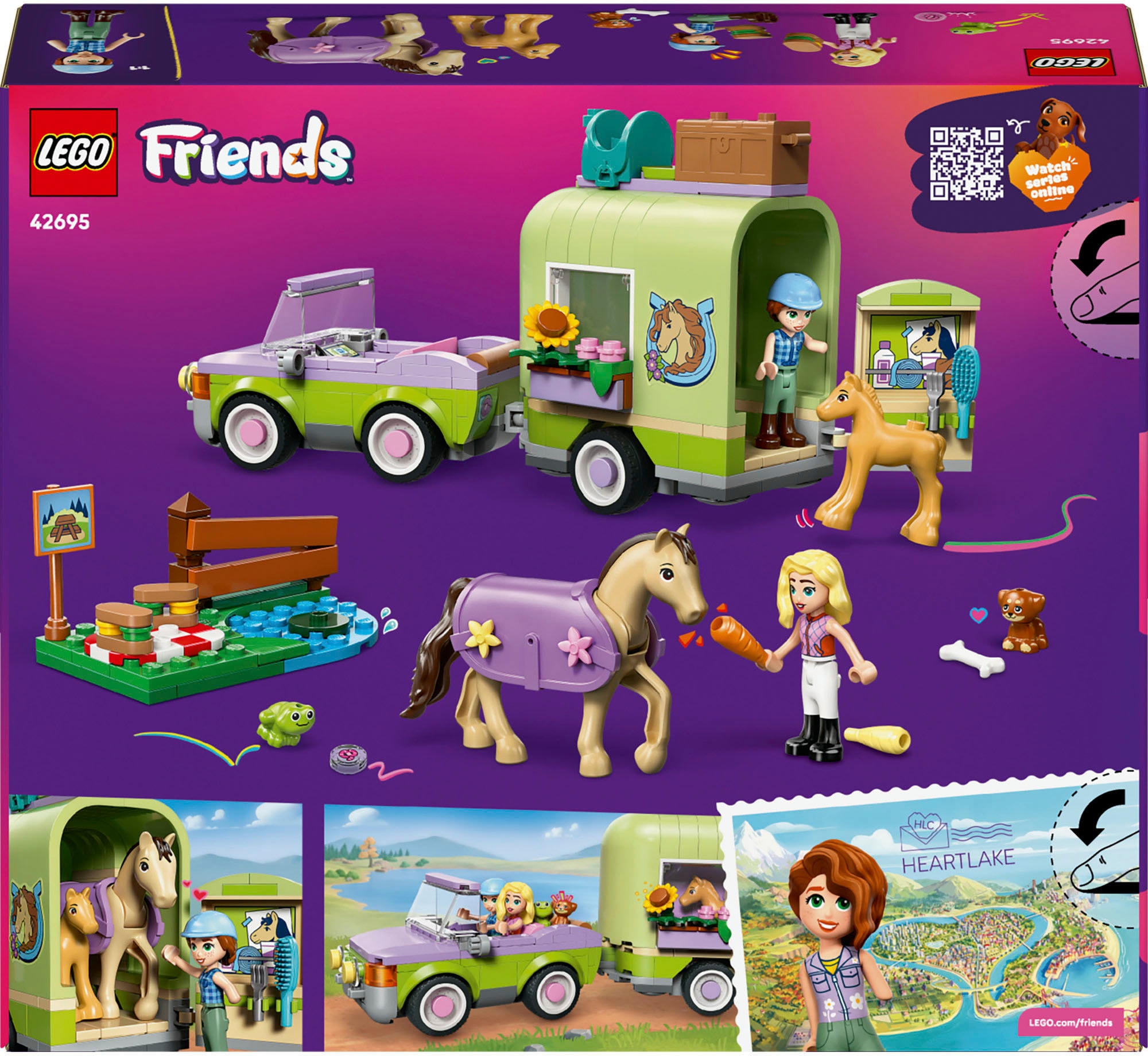 LEGO® Pions de construction »Pferd und Fohlen mit Pferdeanhänger (42695), LEGO Friends«