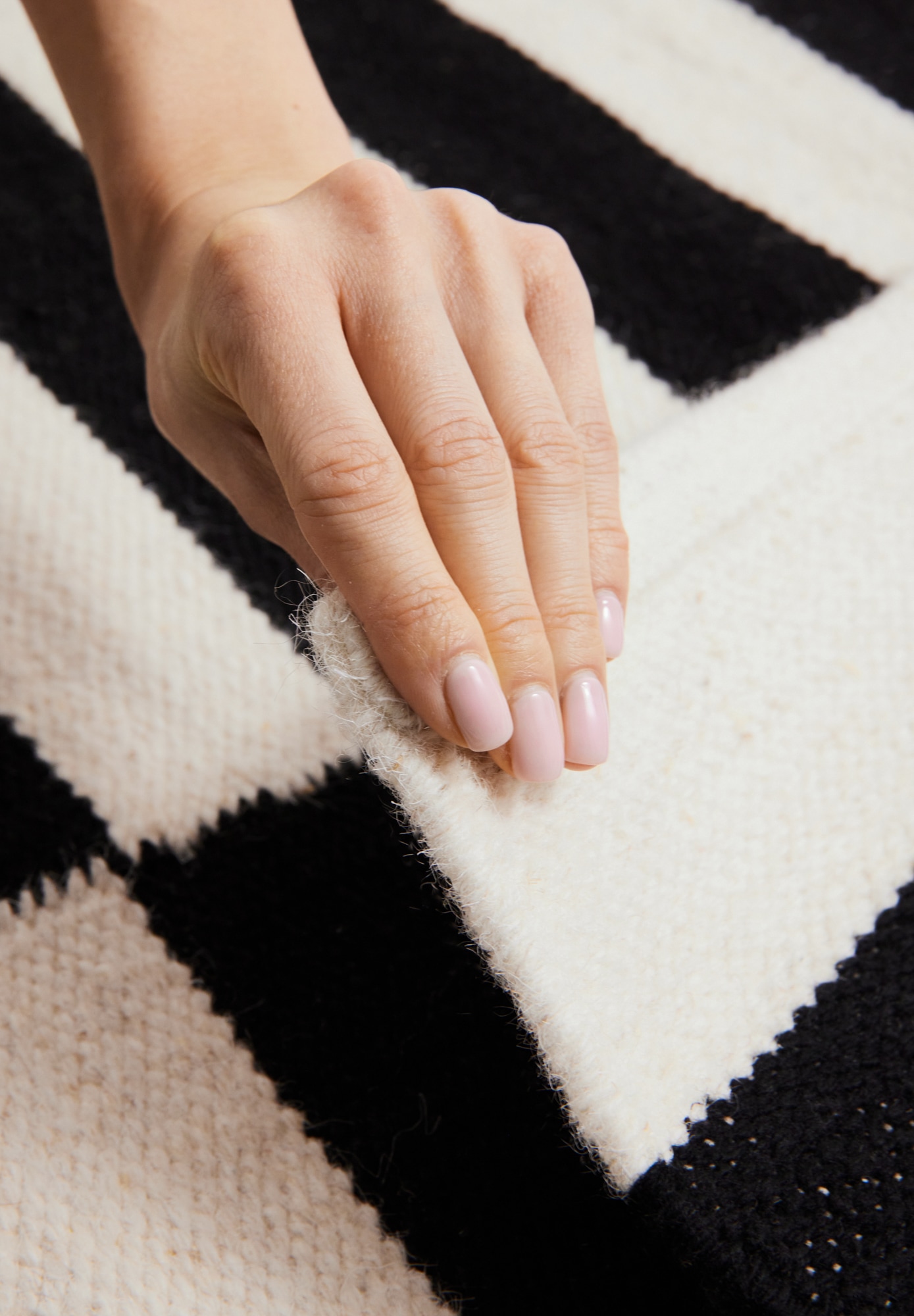 HANSE Home Tapis en laine »Donna , schwarz-weiss« Rectangulaire 5 mm Höhe Handgewebt, Wolle, Natur, Läufer, Wohnzimmer, Schlafzimmer, Streifen