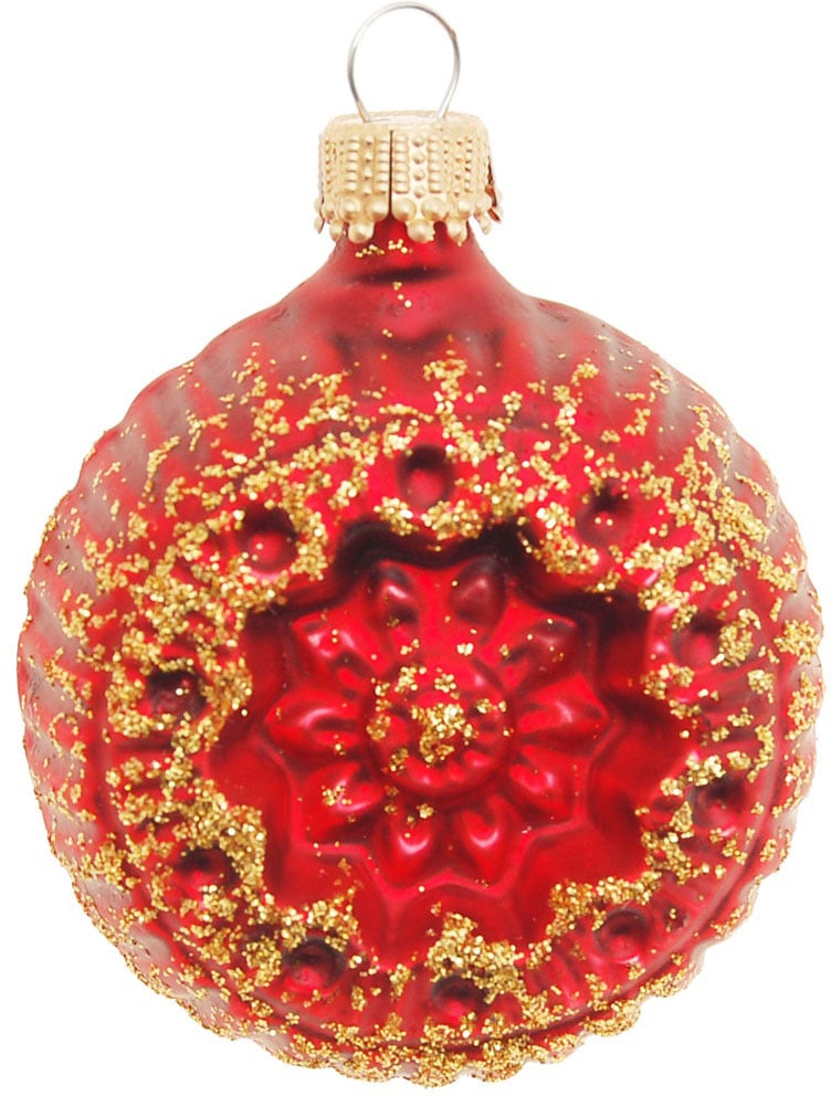 Krebs Glas Lauscha Décorations pour l'arbre de Noël »Glaskugelformen, Breite ca. 5 cm« décoration de Noël rouge, boules de Noël en verre, boule de sapin
