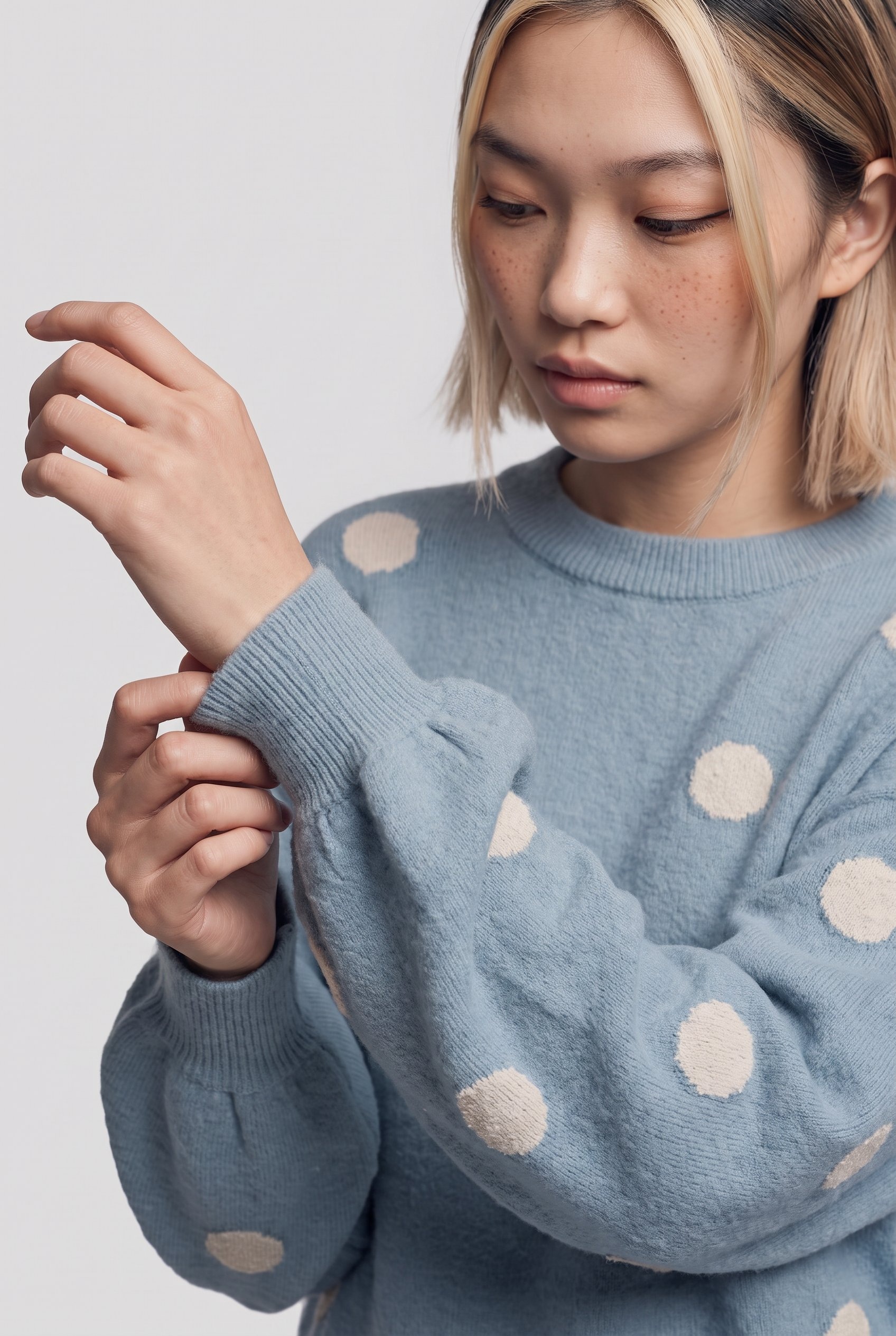 ONLY Pull en tricot »ONLRICA LS DETAIL O-NECK CC KNT« mélange de matériaux, coupe régulière