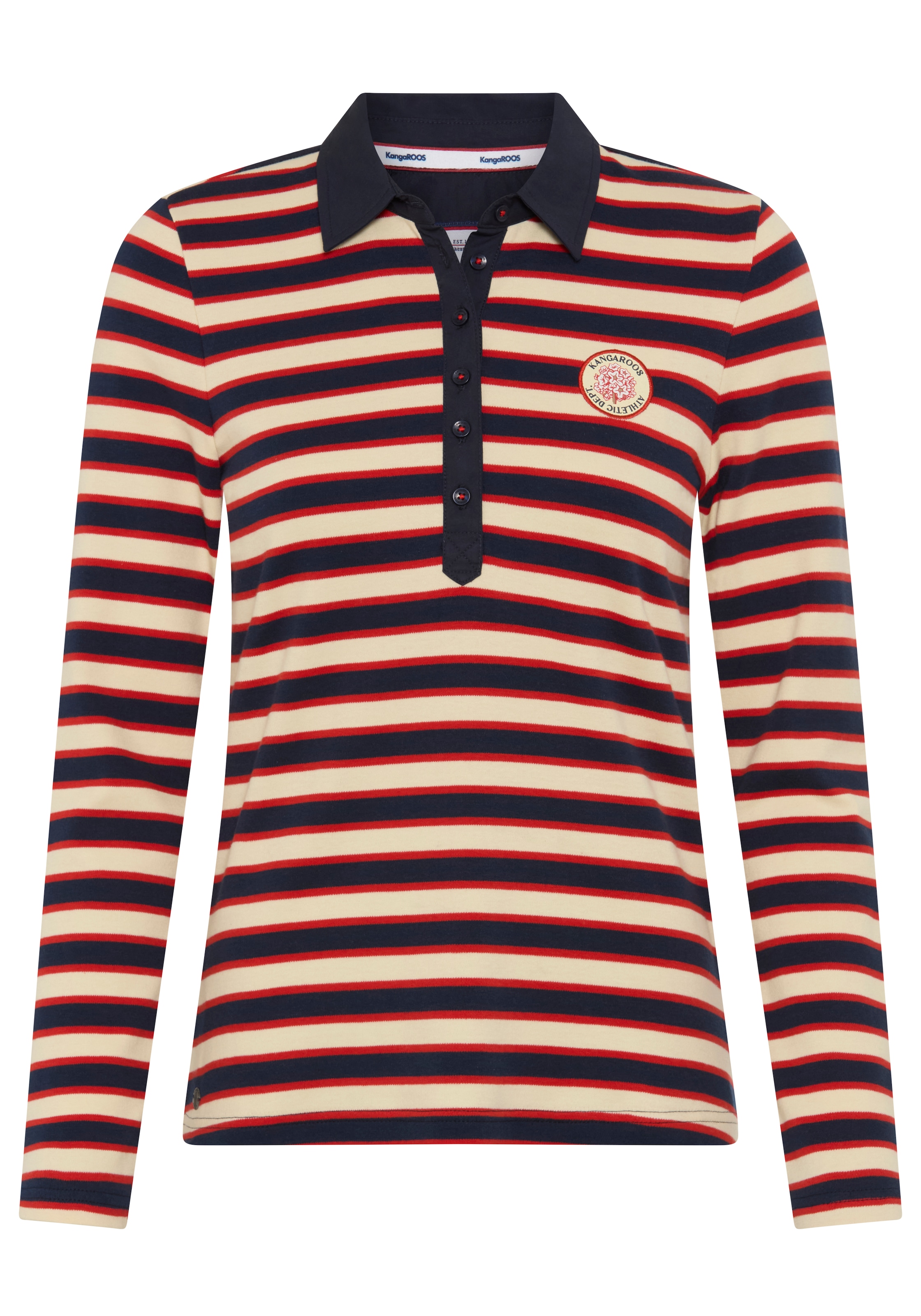 KangaROOS Polo avec col polo, coupe décontractée, en matière interlock