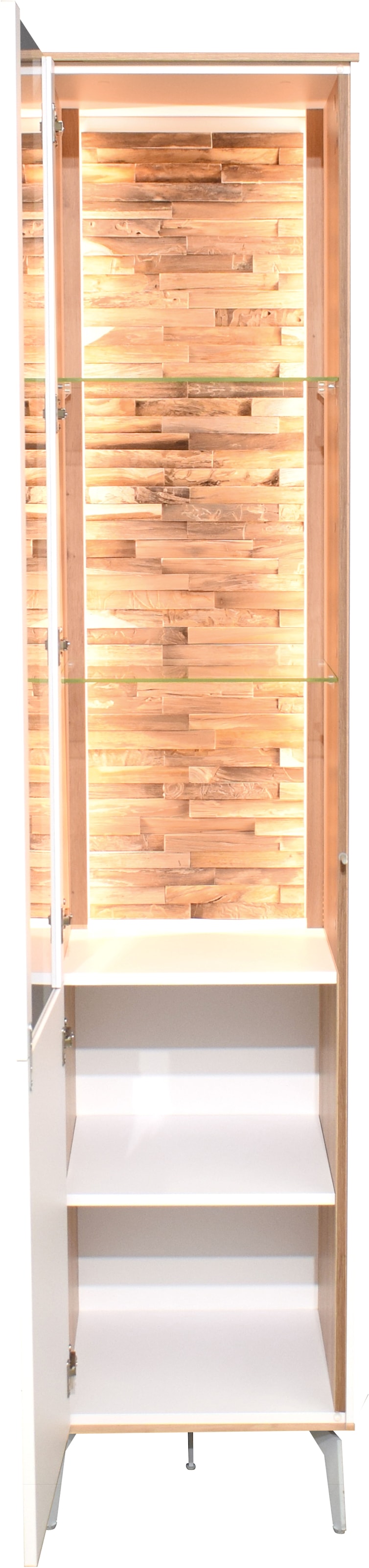 Mäusbacher Standvitrine »Faro« Faro Standvitrine B 43 cm, inkl. Beleuchtung, Push to open, Metallfüsse