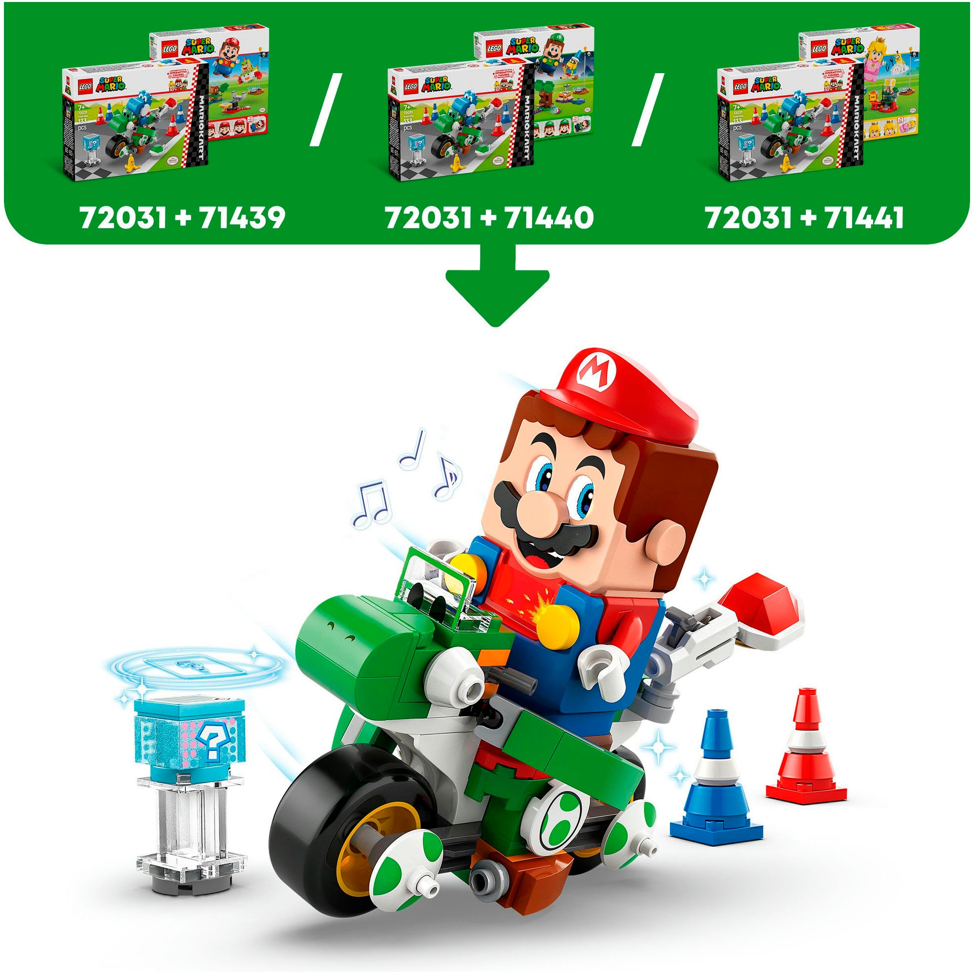 LEGO® Konstruktionsspielsteine »Mario Kart™ – Yoshi–Bike (72031), LEGO Super Mario« Made in Europe