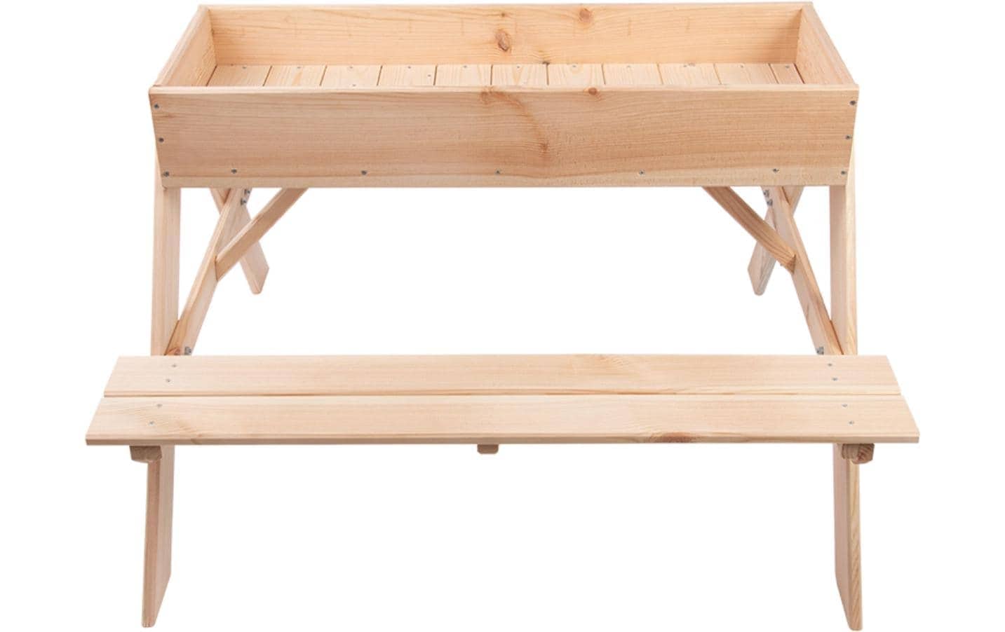 esschert design Bac à sable »Picknicktisch mit Sandkasten Holz 93 x 88 x 60 cm«