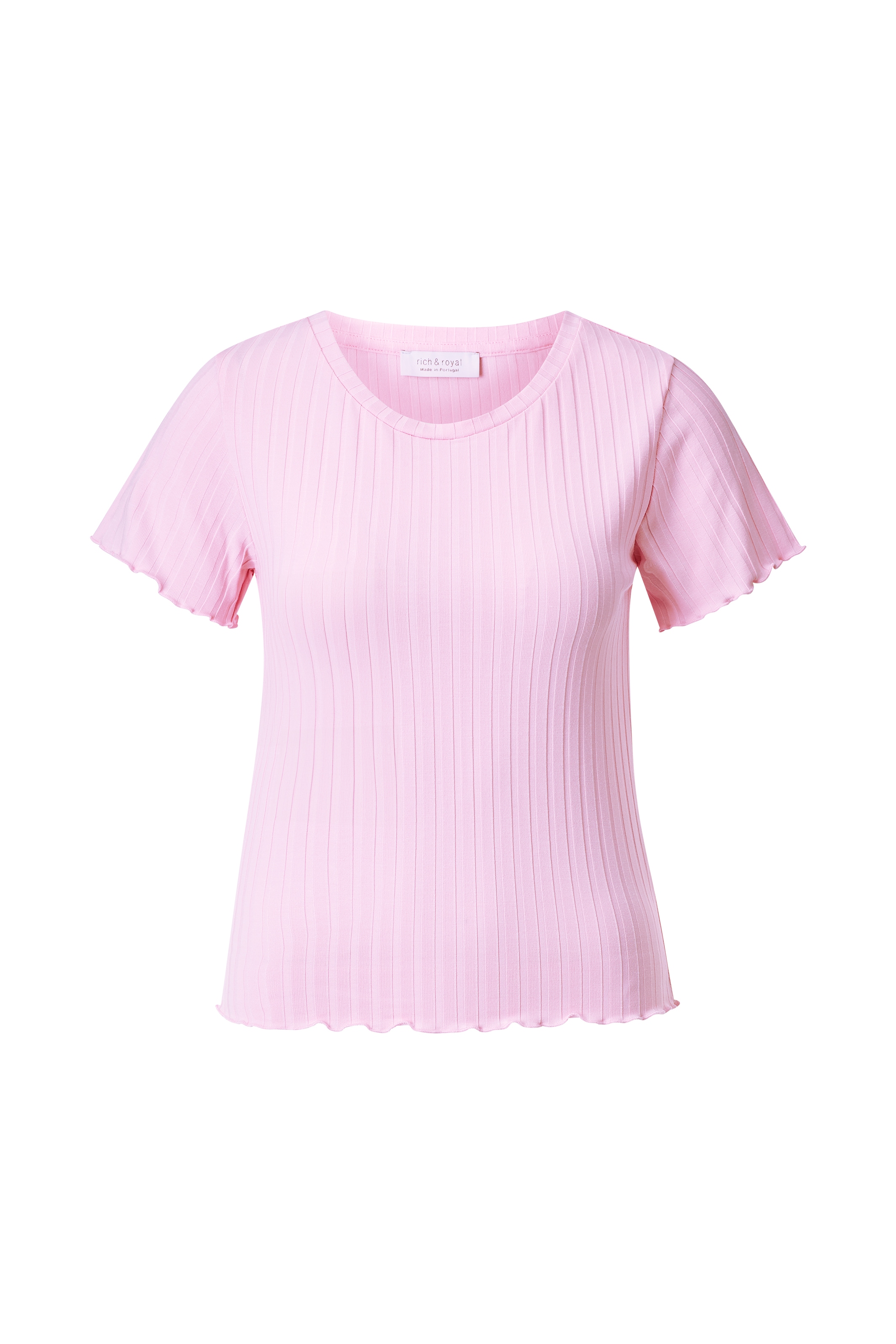 RICHROYAL Kurzarmshirt Mit gewelltem Saum an Rumpf und Ärmeln