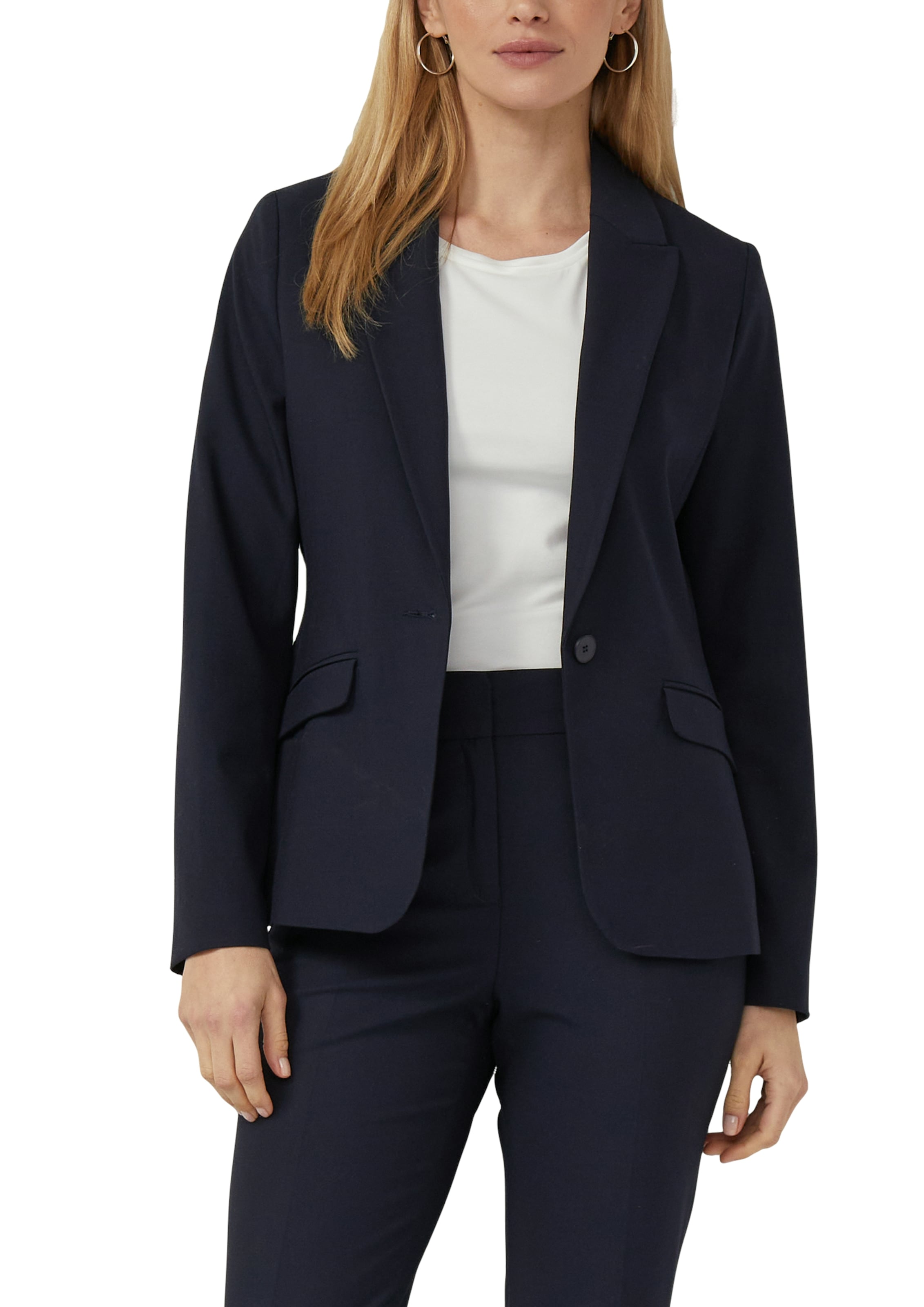 s.Oliver BLACK LABEL Jackenblazer mit 1-Knopf-Verschluss und Viskose-Stretch