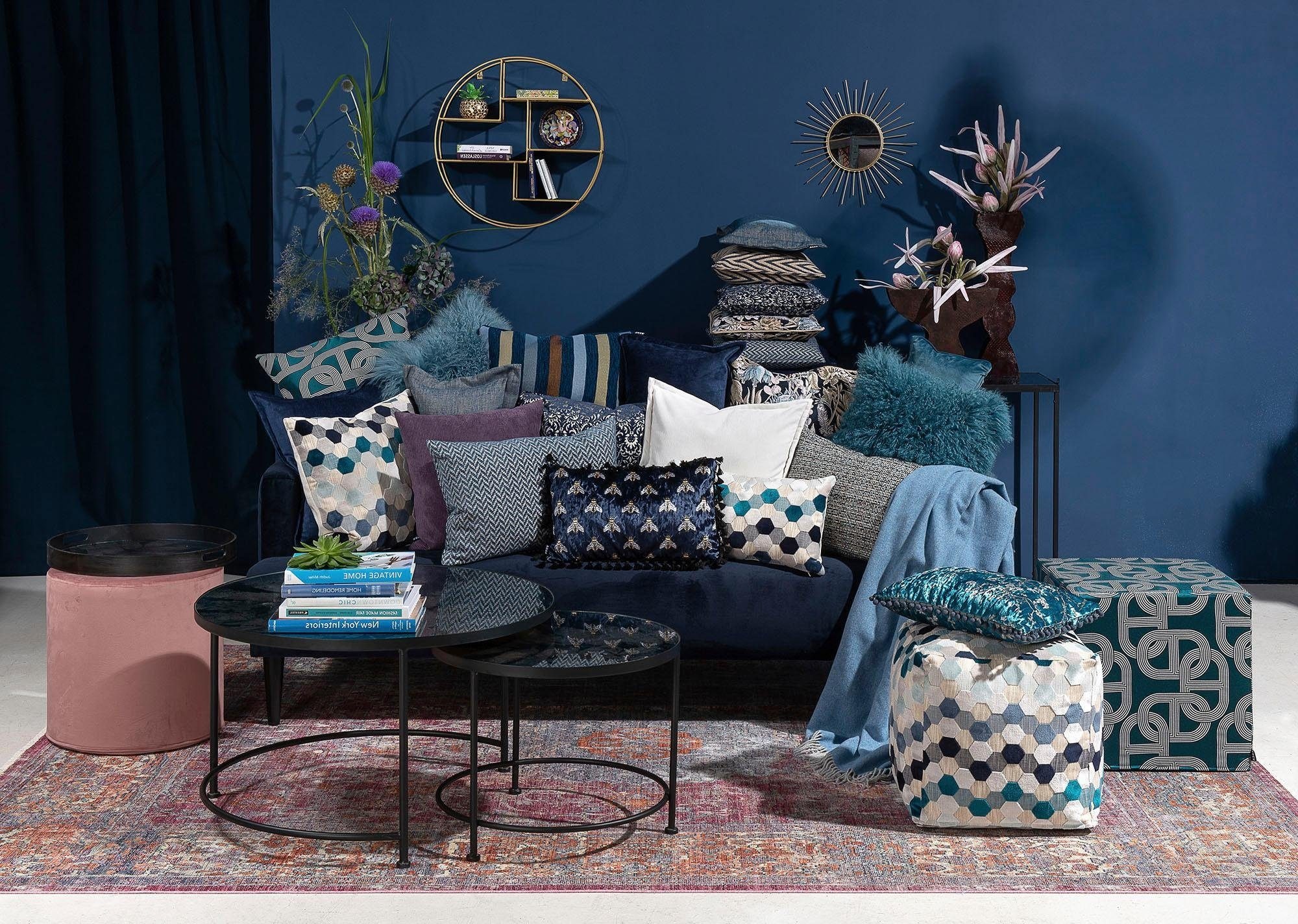 H.O.C.K. Dekokissen »Mosaico« mit feinem Karomuster, Kissenhülle mit Füllung, 1 Stück