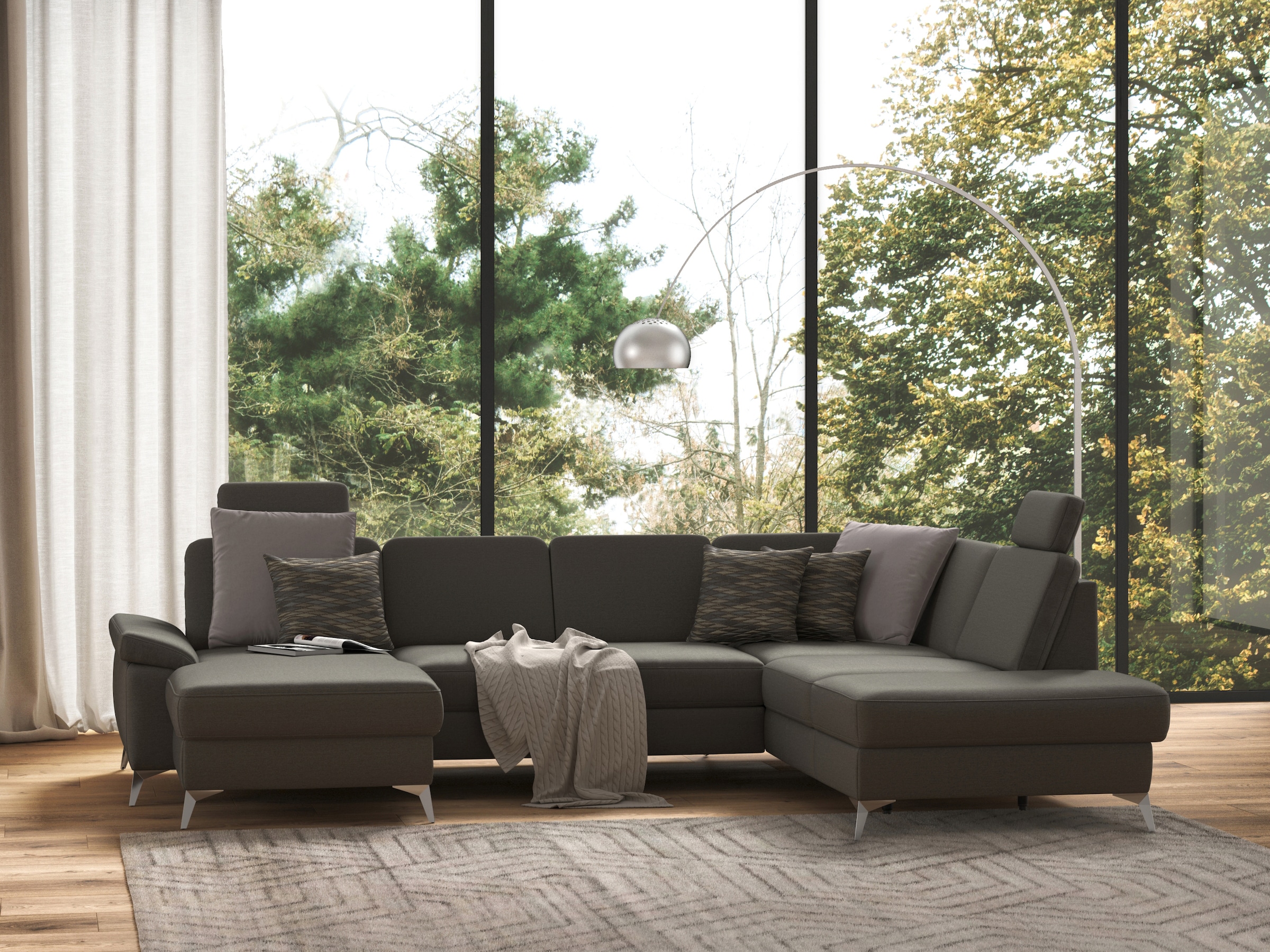 sit&more Paysage de salon »Padua U-Form« inklusive Sitztiefenverstellung, Armteilfunktion und Federkern