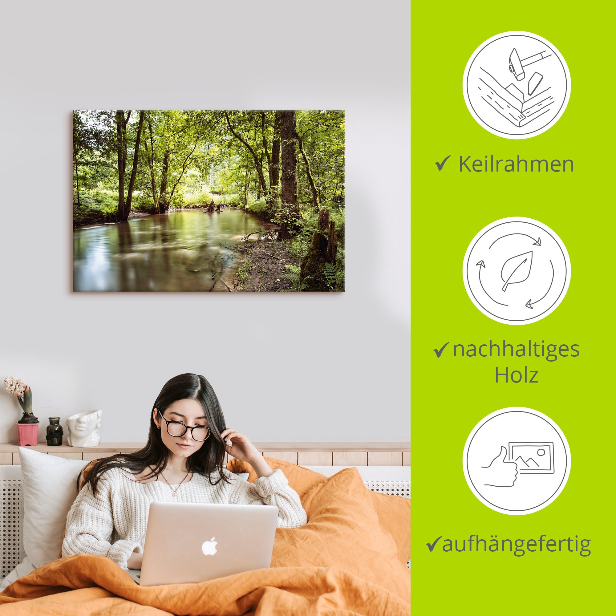 Artland Leinwandbild »Spessart II« Wald 1 Stk. tlg. auf Holzrahmen gespannt