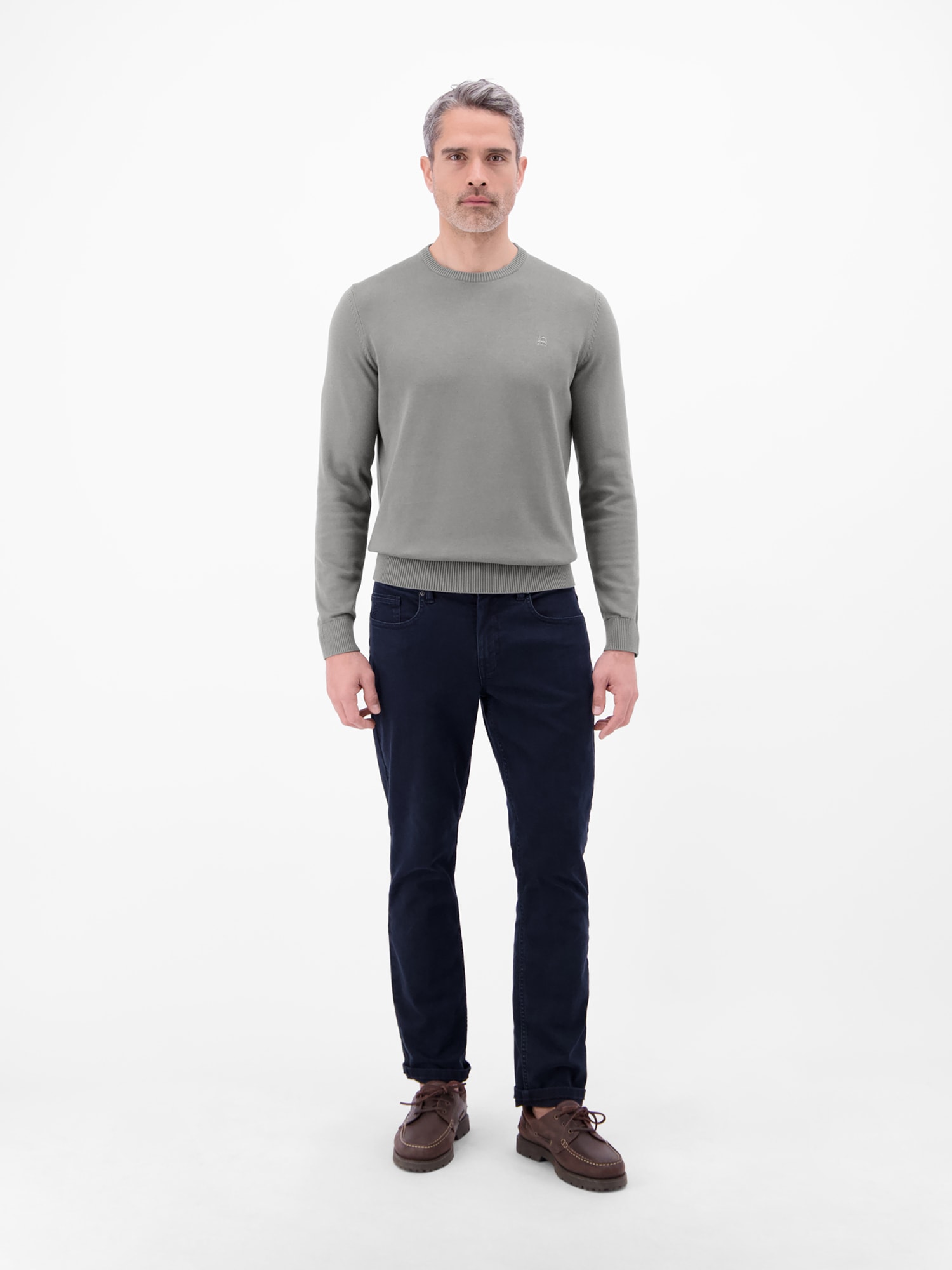 LERROS Strickpullover »Herren Strickpullover aus Baumwolle mit Crewneck Ausschnitt« Weicher Strick-Pullover, Rundhalsausschnitt, lange Ärmel, pflegeleicht