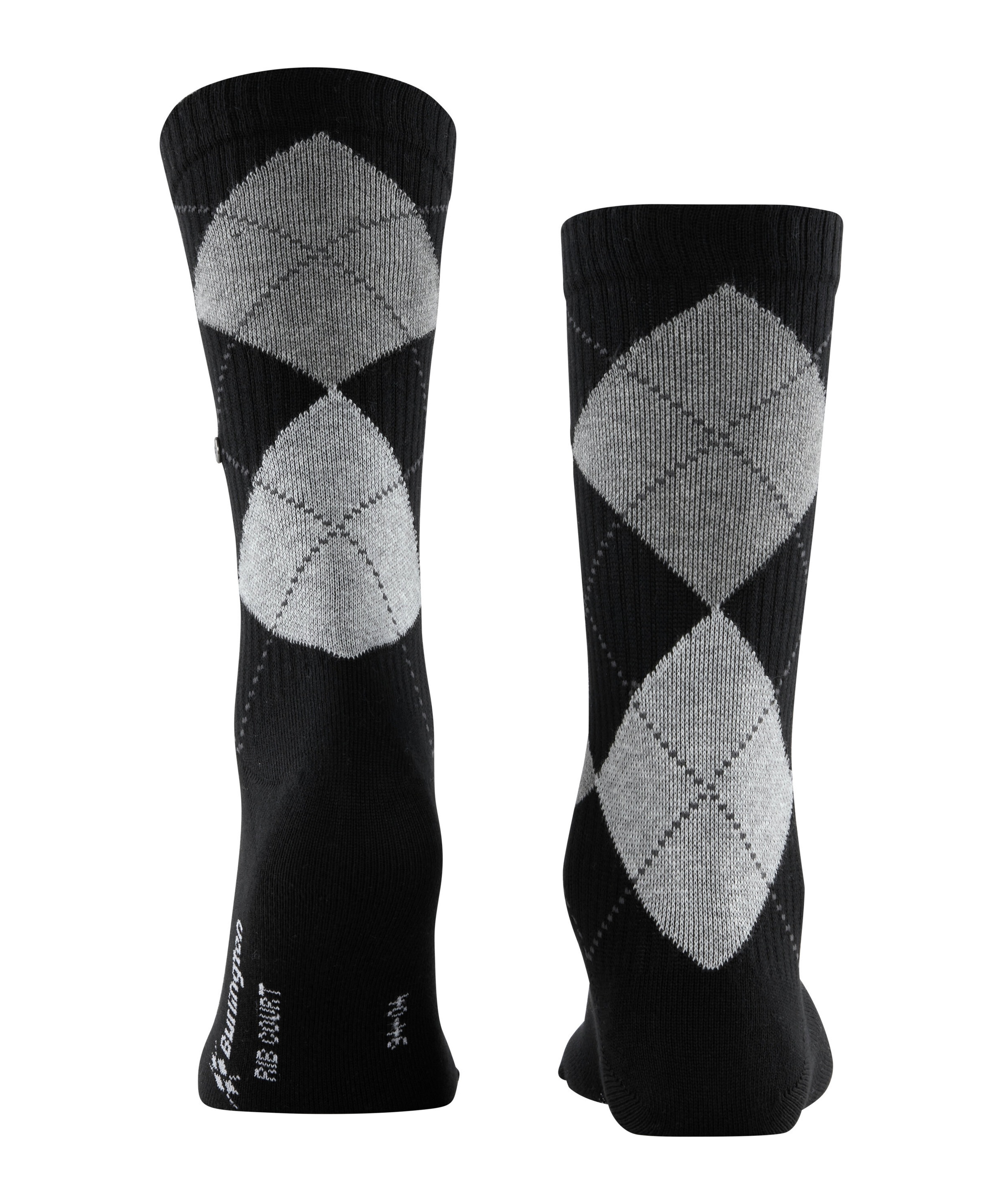 Burlington Chaussettes »Rib Court« taille unique 40-46, motif argyle, fine structure côtelée