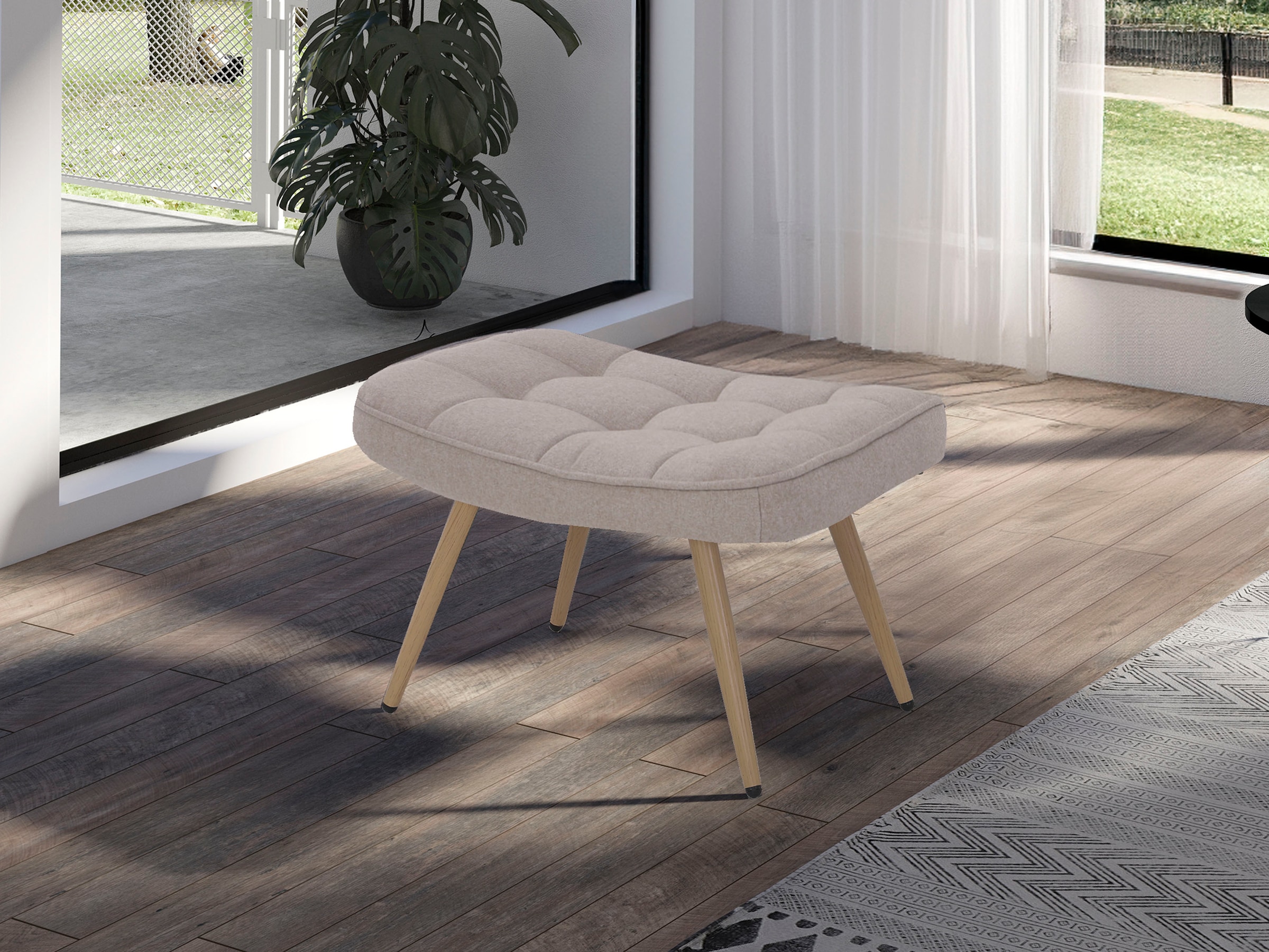 byLIVING Tabouret »UTA« Bezug Webstoff oder Samt, Schaumstoff