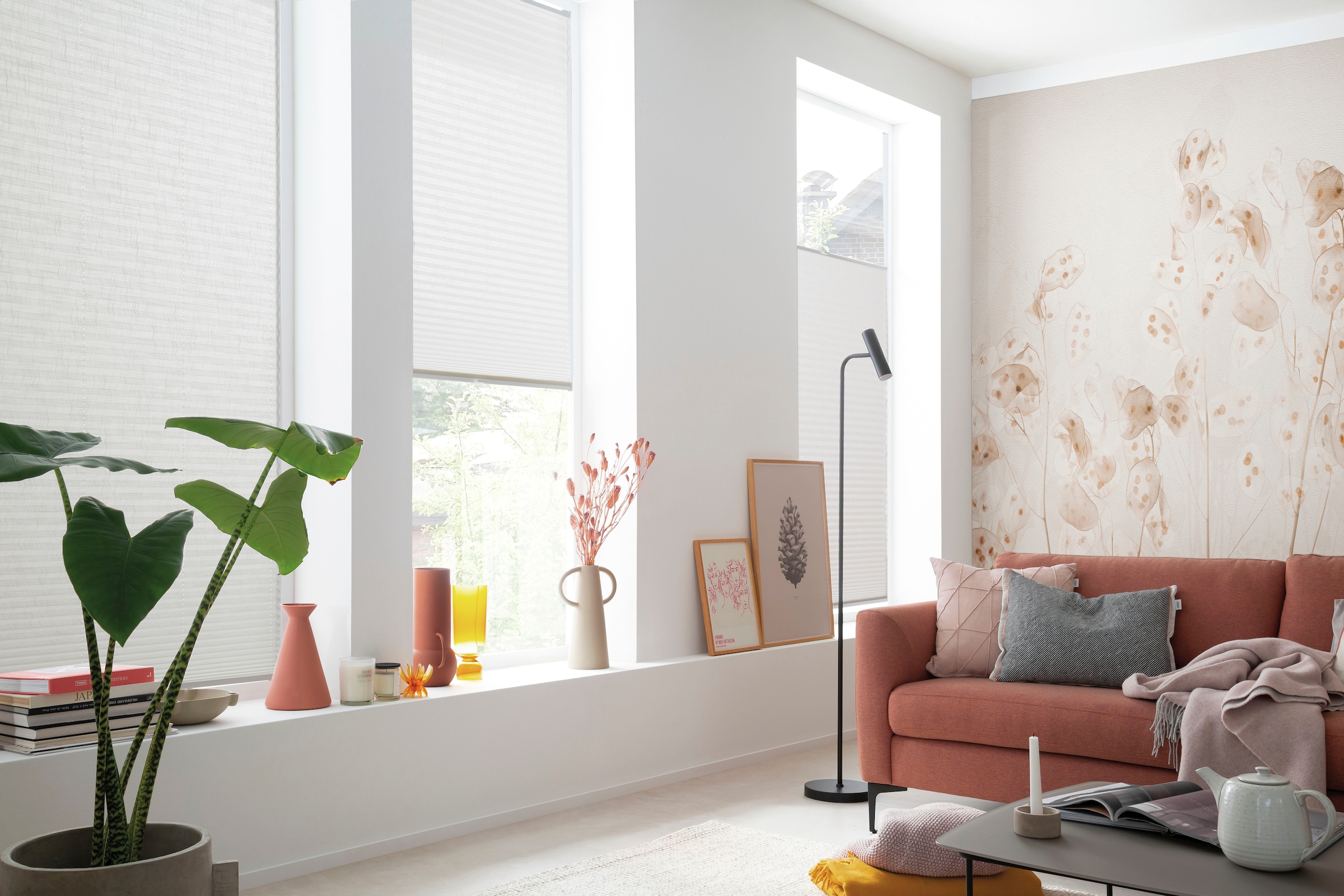 SCHÖNER WOHNEN-Kollektion Plissé »Marla« blickdicht mit Bohren verspannt verschraubt, mit Leinen-Optik