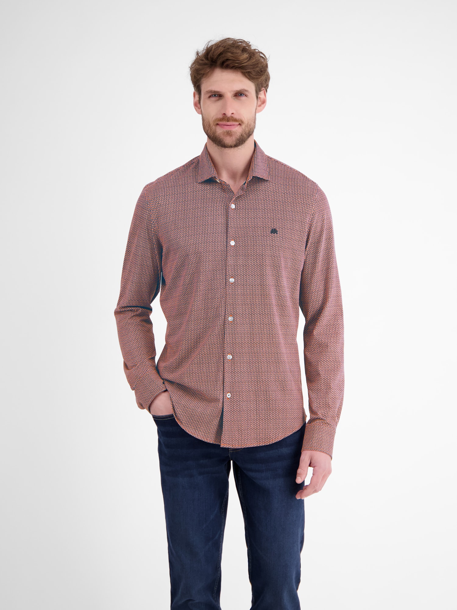 LERROS Chemise à carreaux »Langarmhemd mit Minimal-Karomuster«