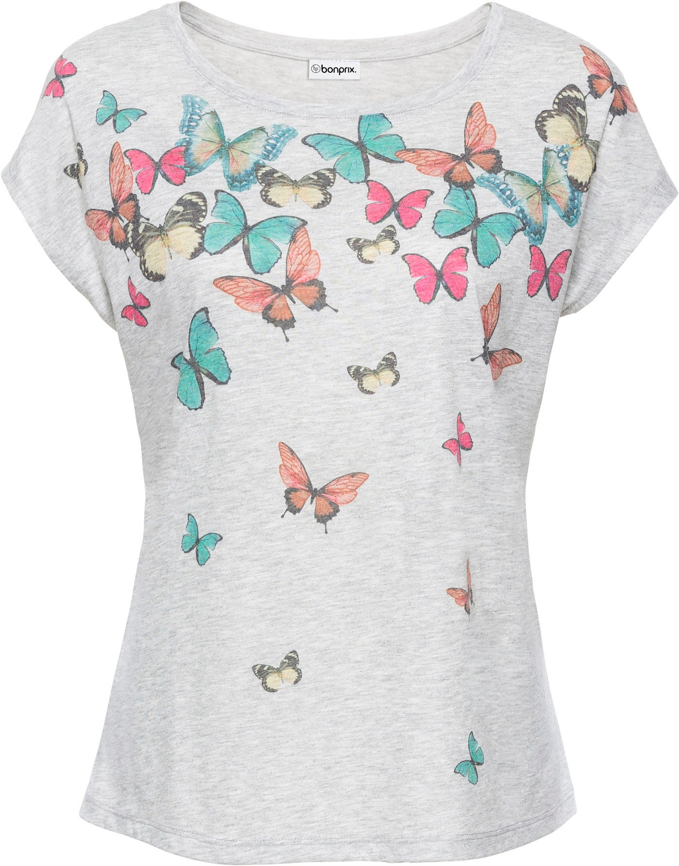 bonprix T-shirt Slim fit Passform, Kurzarm mit kleinen Flügelärmeln