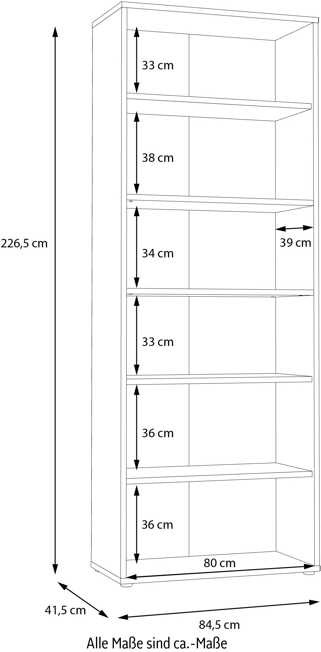 FORTE Étagère à dossiers »Keflav« largeur 84,5 cm