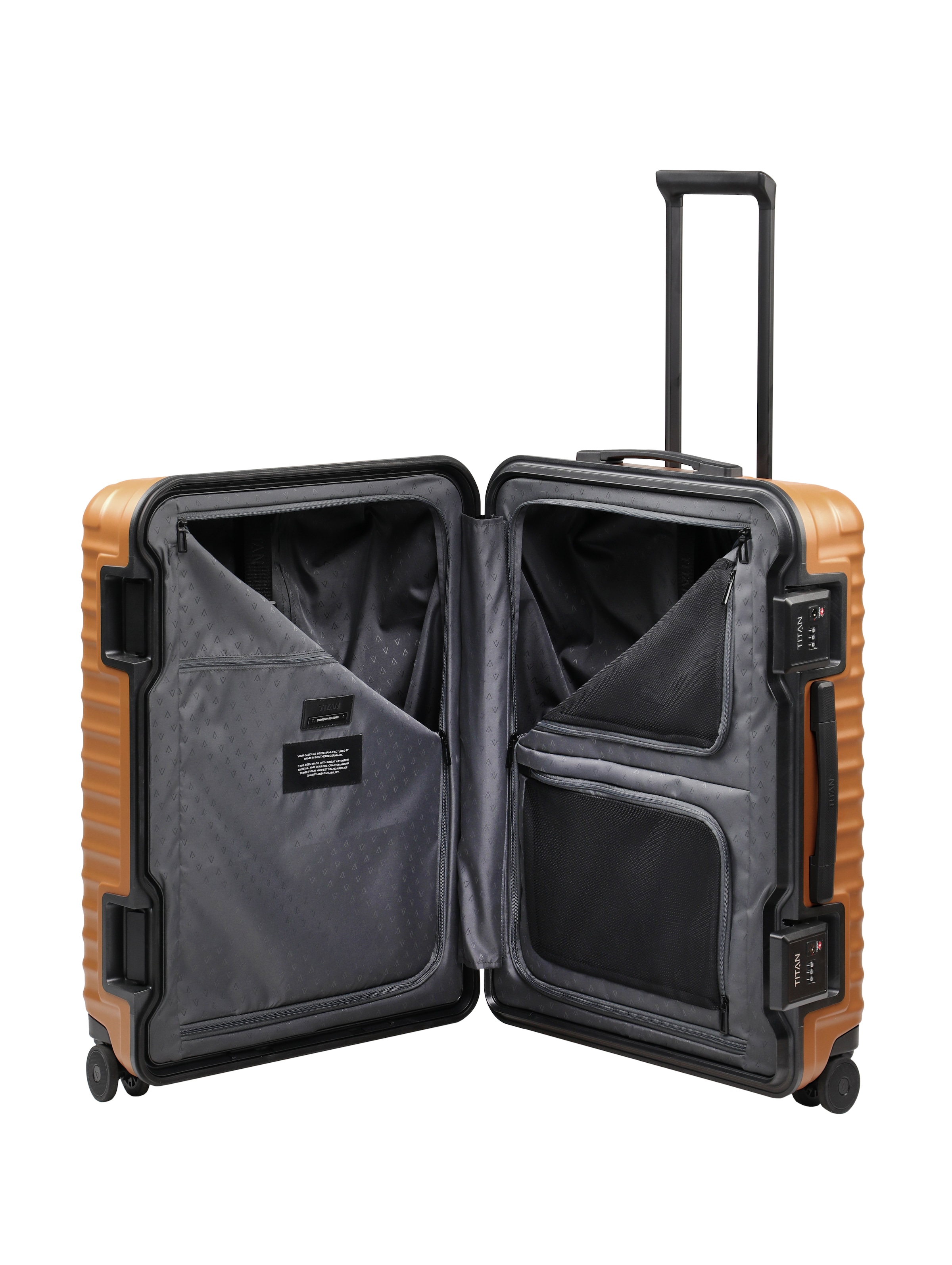 TITAN - Made in Germany Trolley »OVERSEAS Koffer Hartschale« 84 litre 4 Rollen avec serrure à cadre TSA, compartimentage intérieur intelligent taille M+