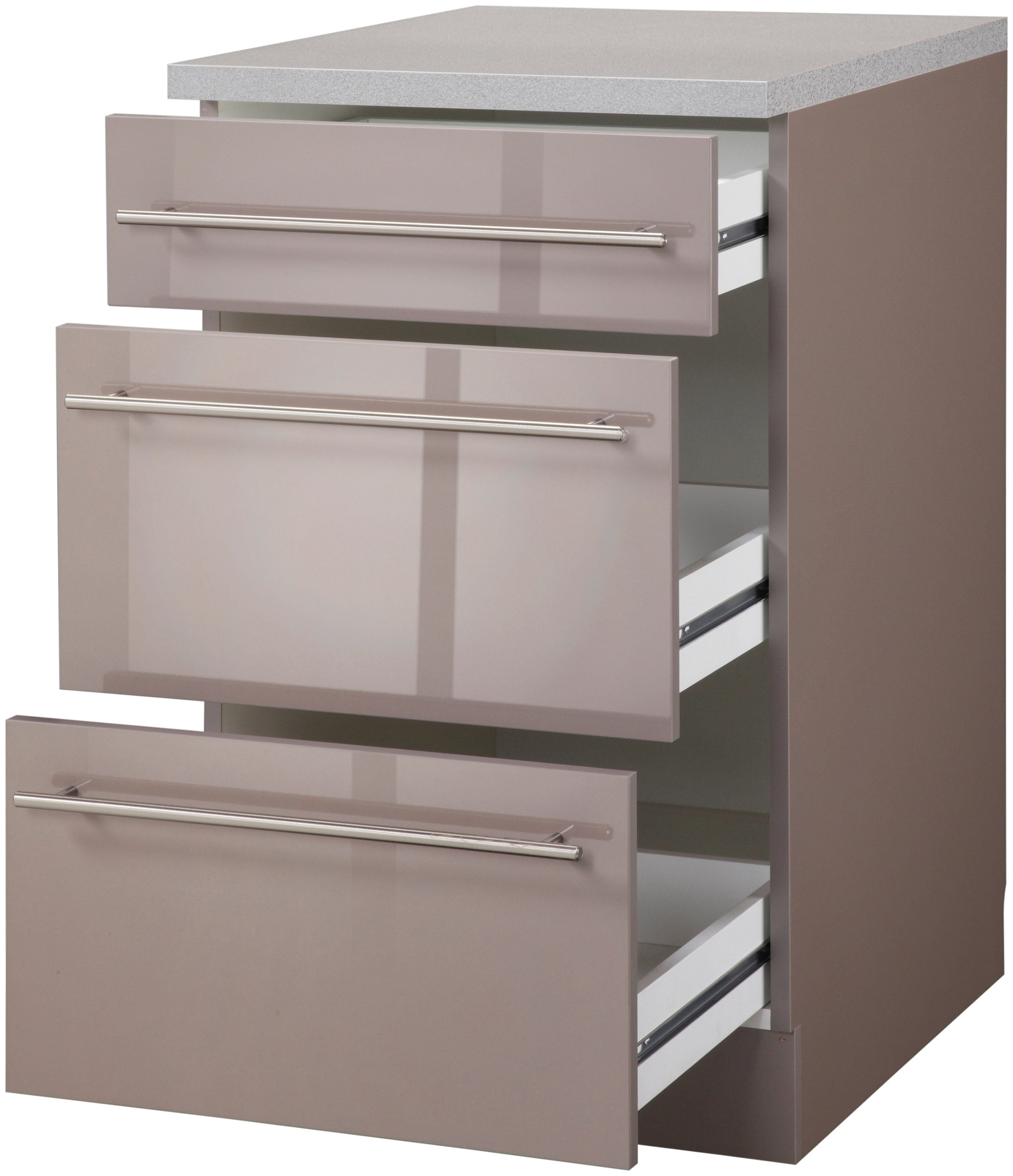 wiho Küchen Armoire basse »Chicago« 50 cm breit mit 2 Auszügen