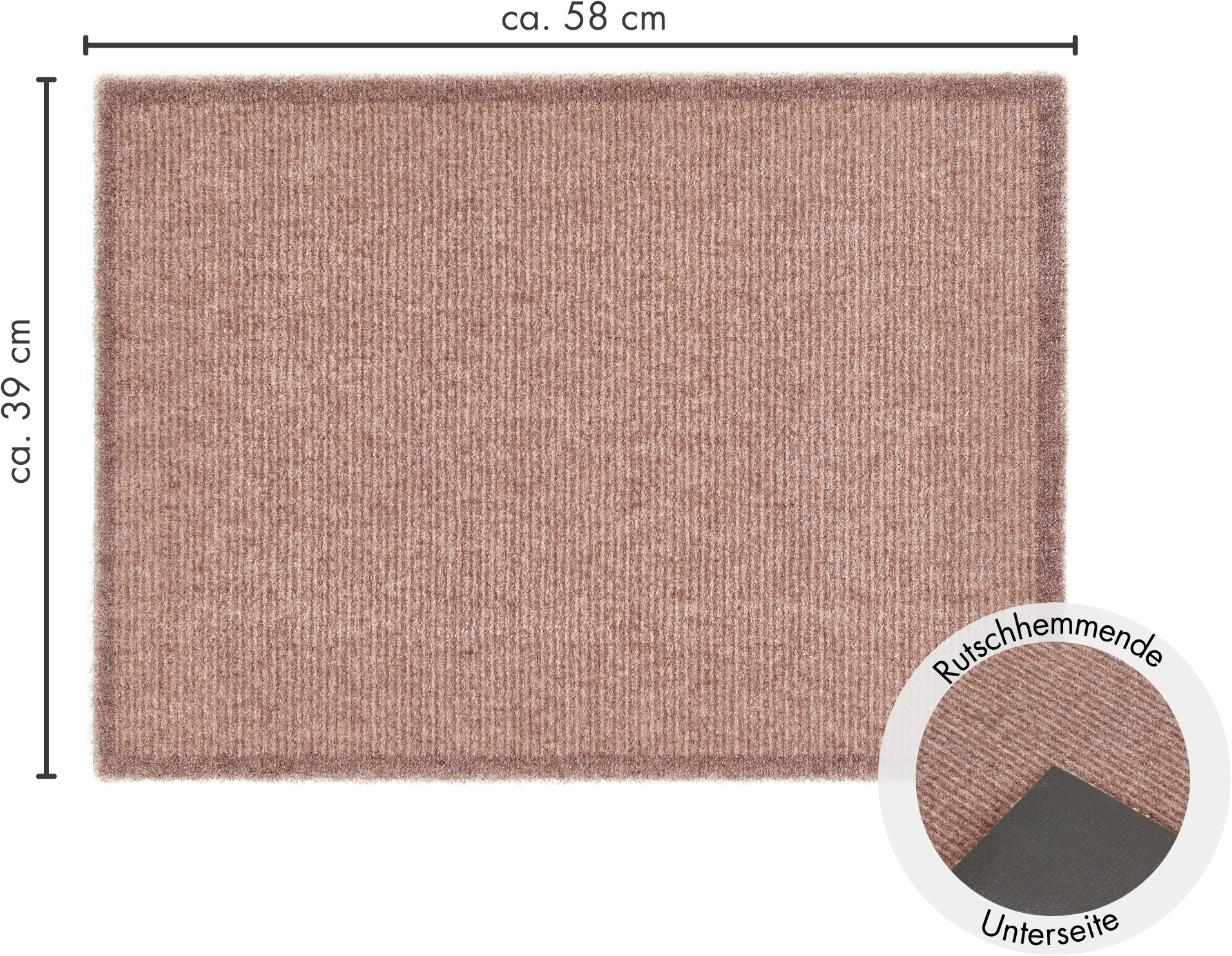 Barbara Becker Fussmatte »Gentle Schmutzfangmatte & Läufer, Made in Belgium« rechteckig 7 mm Höhe Schmutzfangteppich, Schmutzmatte, dezentes Streifen Design, waschbar