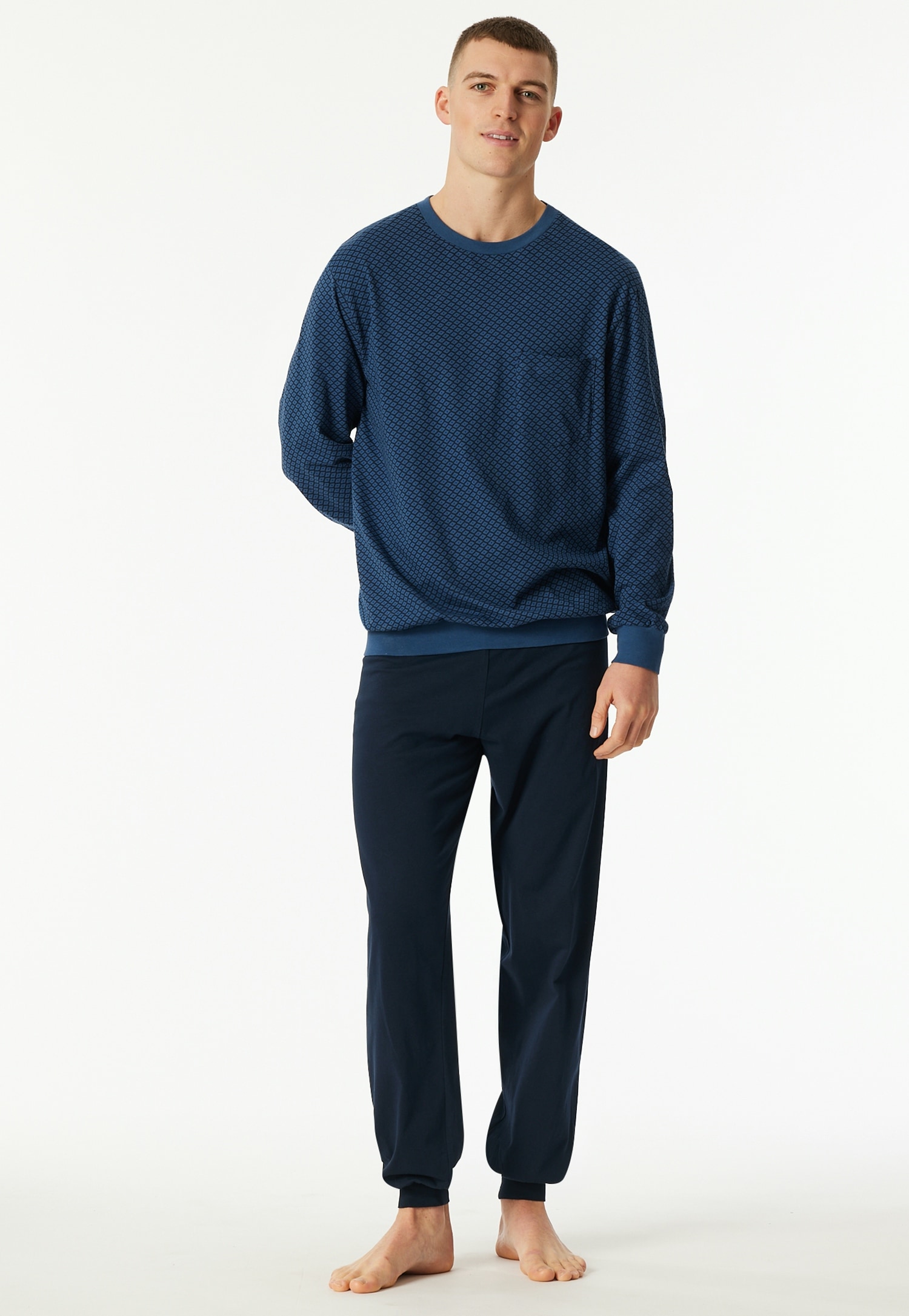 Schiesser Pyjama »Comfort Essentials« 2 pièces mit angenehmen Bündchen