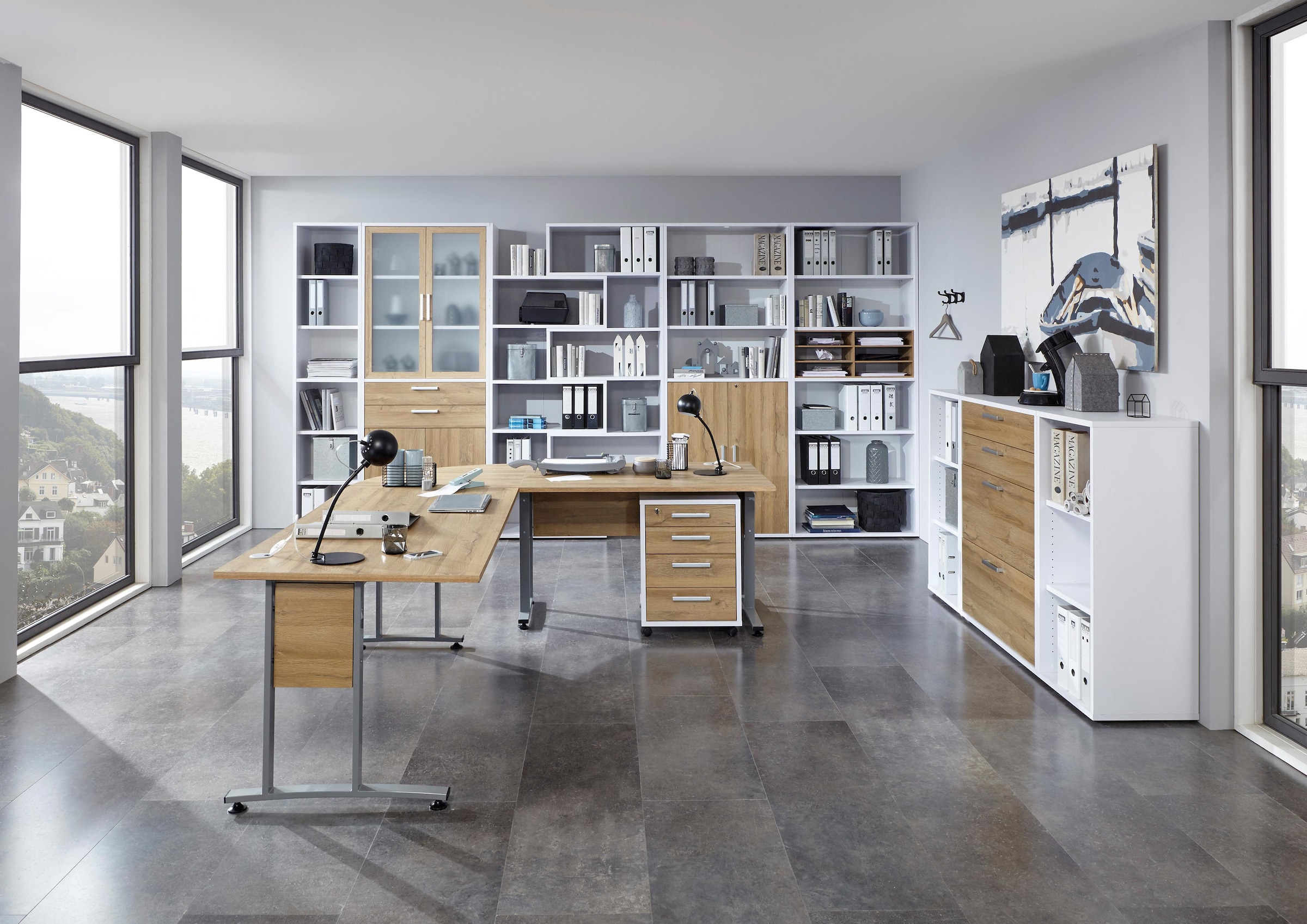 FMD Étagère d'angle »Calvi, Regal« variable aufstellbar - Ecklösung oder gerade aufstellbar