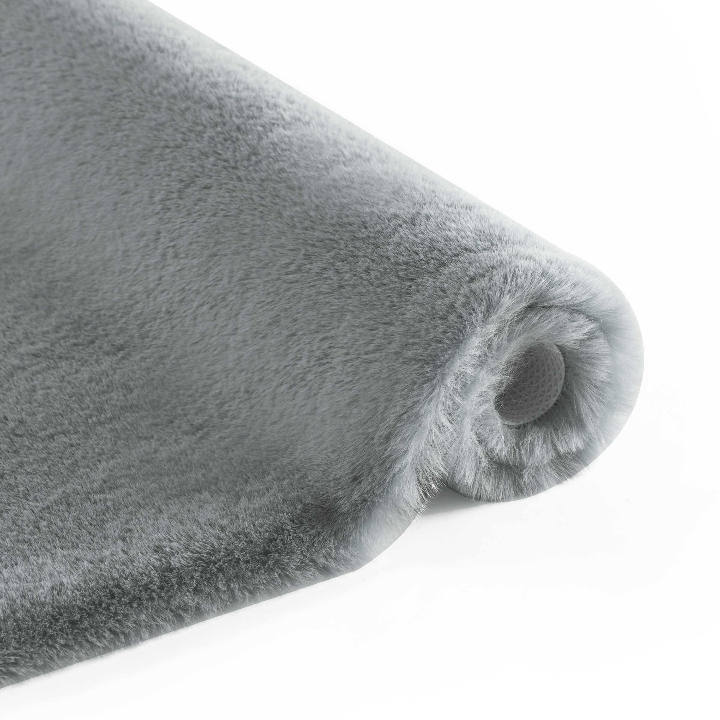 my home Badematte »Valeria, Kaninchenfell-Haptik« Höhe 20 mm rutschhemmend beschichtet fussbodenheizungsgeeignet | strapazierfähig Kunstfell, weicher Badteppich