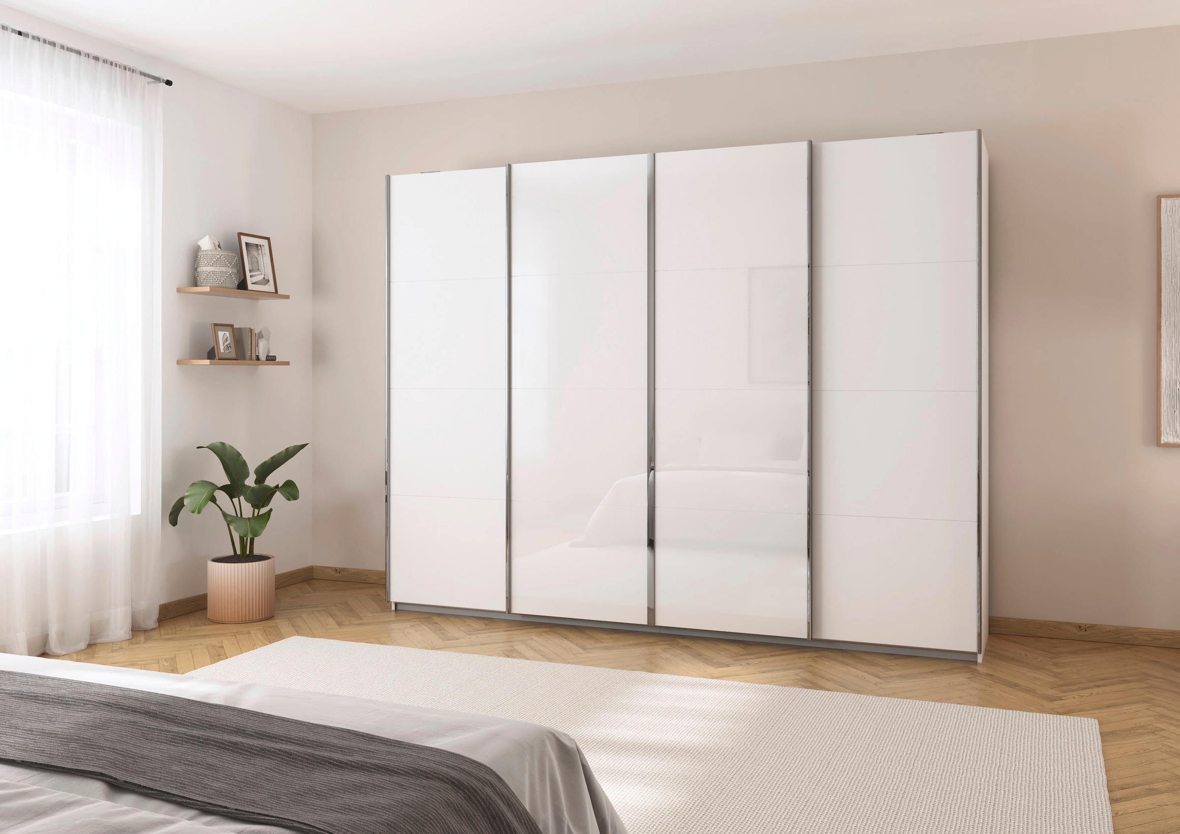 rauch Schwebetürenschrank »Kleiderschrank Schrank Garderobe Wäscheschrank Ankleide SYNCRONO« Breiten 271/316/361 cm Höhen 211/230 cm,  mit Synchronöffnung