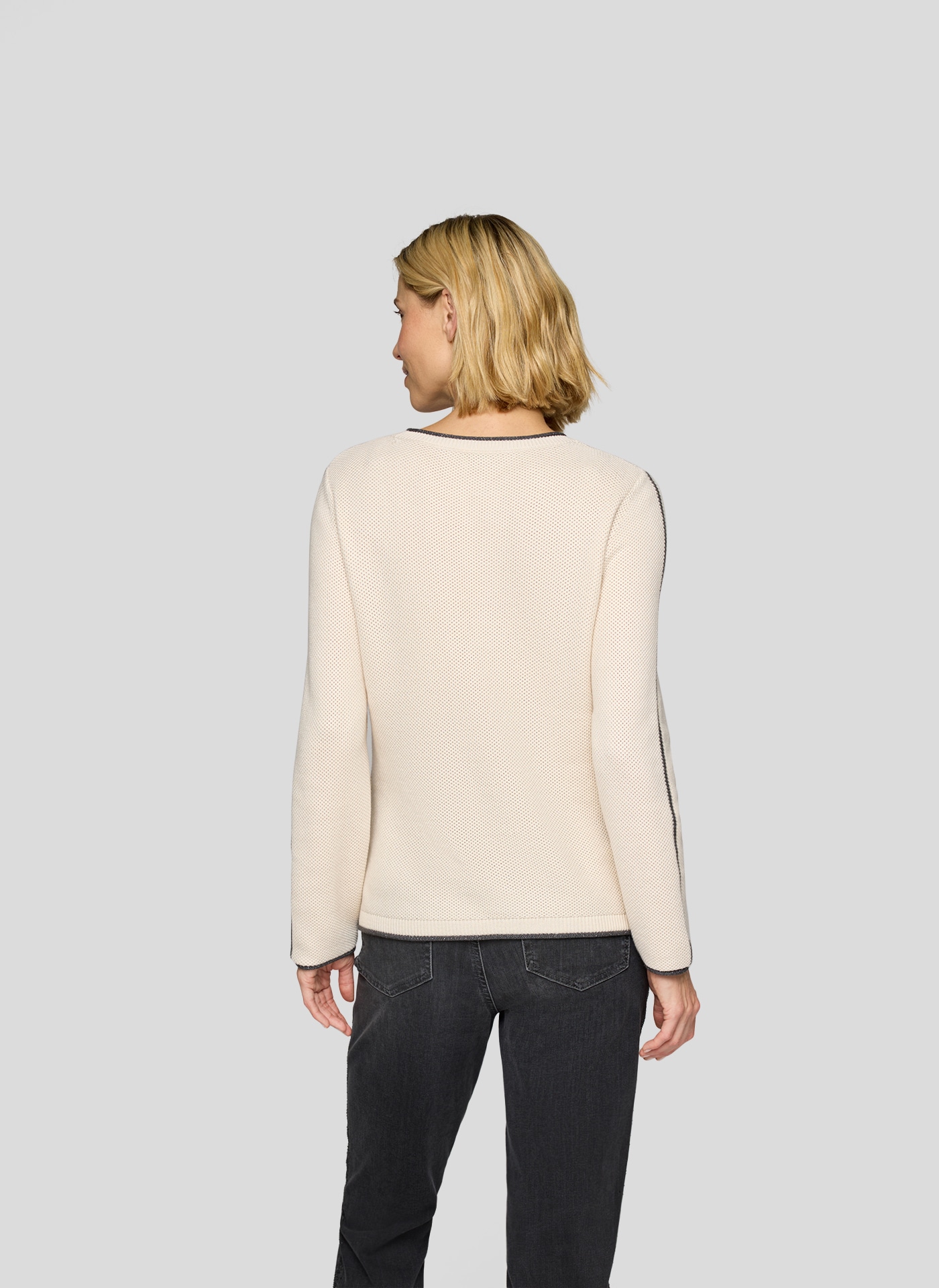 Rabe Rundhalspullover mit intarsien Print